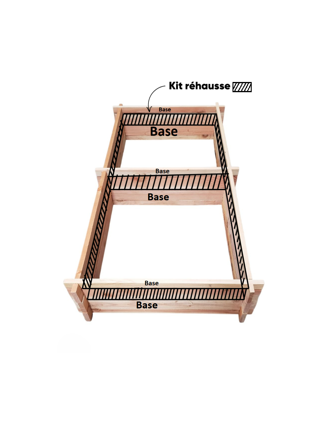 Carré Potager 200x100 Cm Sans Clou Ni Vis En Douglas Français - 3