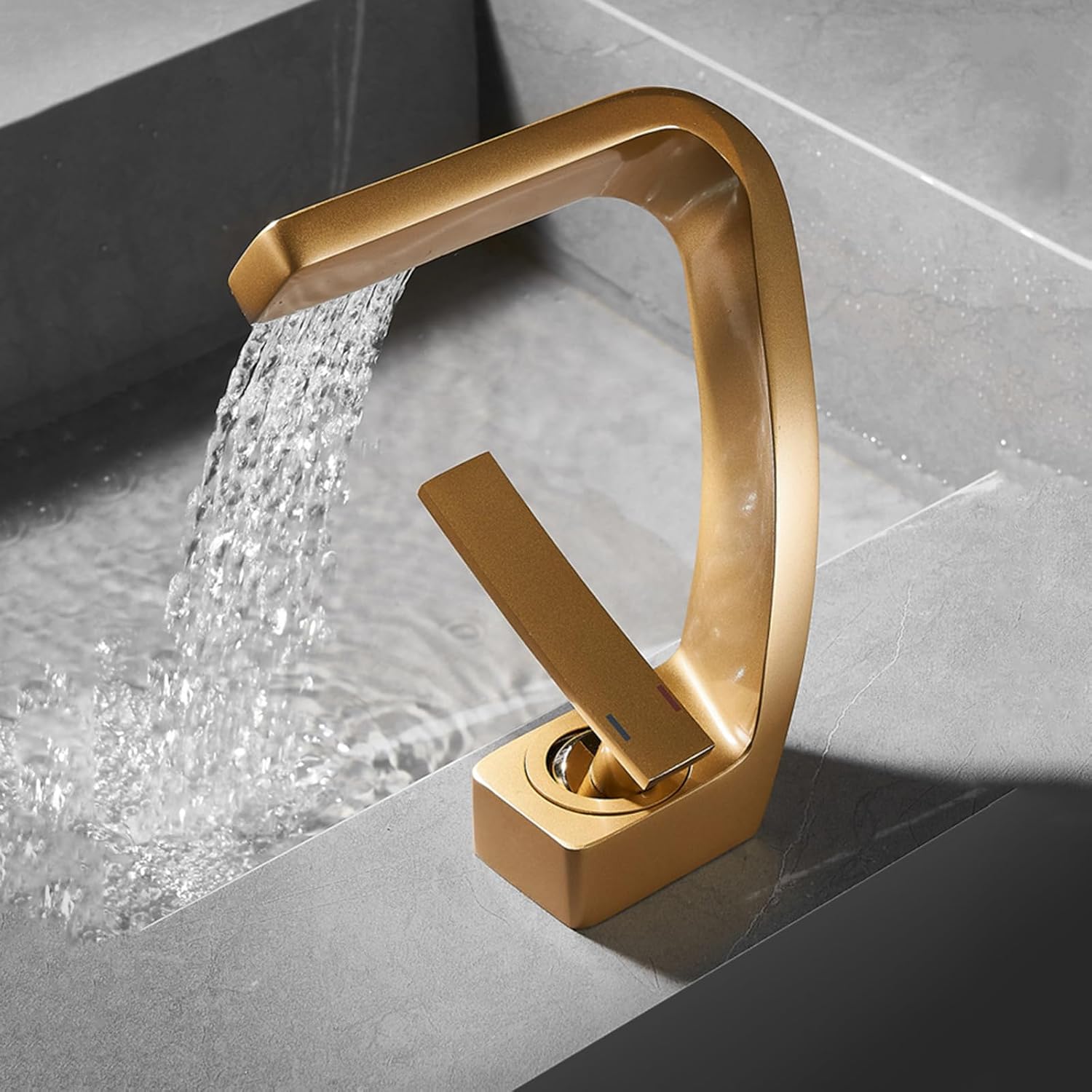 Robinets de lavabo robinets Cascade monotrou pour lavabo de Salle de Bain G1/2 robinets d'évier à Levier Unique pour Salle de Bain - 7