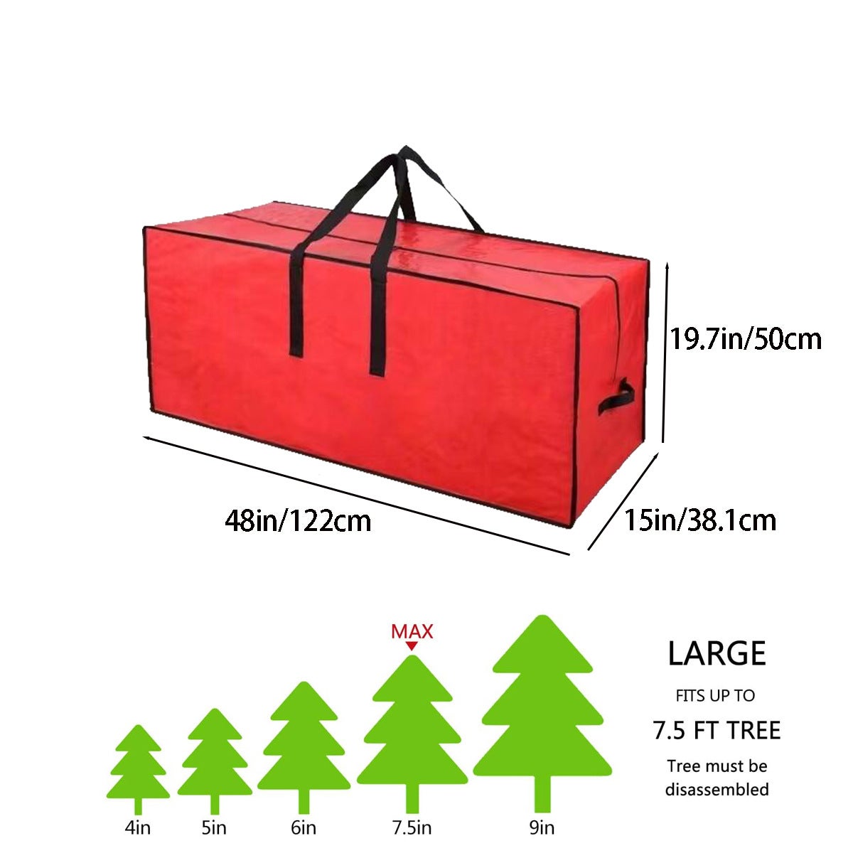 1 sac de rangement pour sapin de Noël artificiel, pouvant contenir un sapin de 2,3 m, avec fermeture éclair anti-poussière, pour l'intérieur. - 2