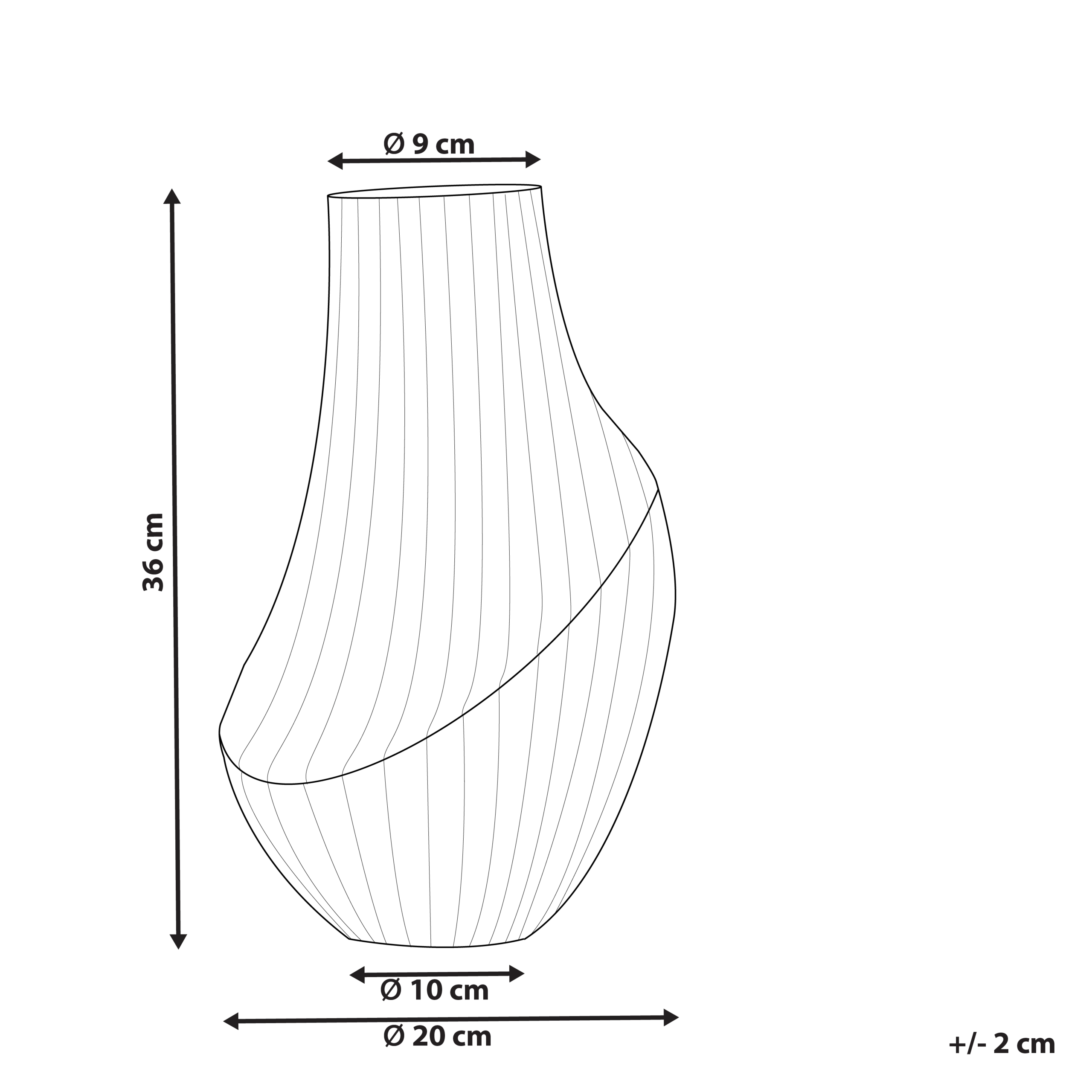Vase à fleurs MYRSINA Verre 36 cm Gris - 3