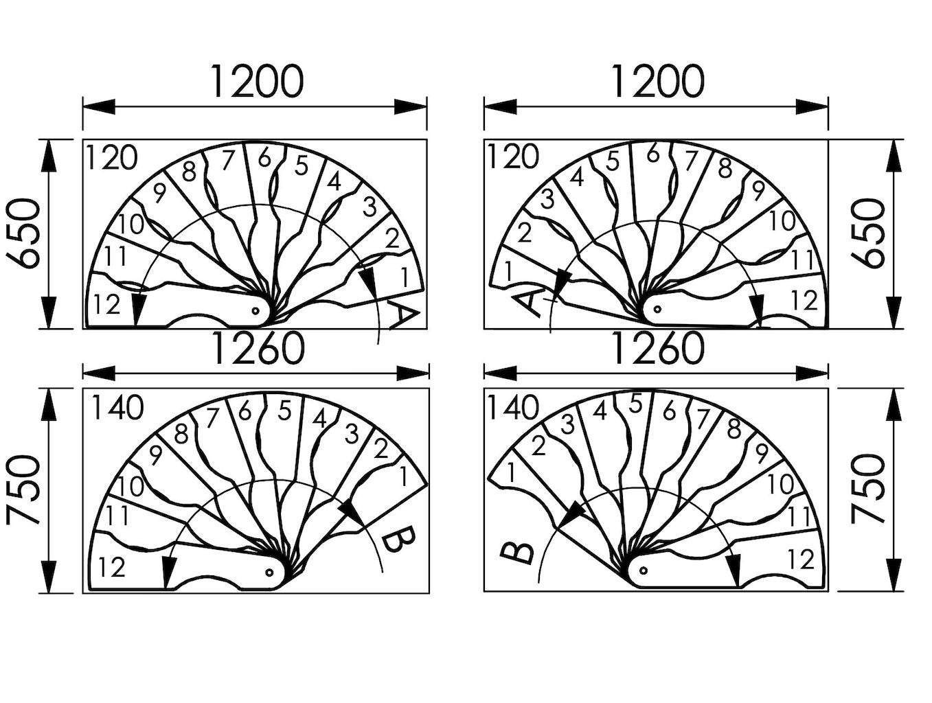 Escalier colimaçon 12 marches - Hauteur à franchir 2.47 à 3.05m - Structure grise et marche hêtre - Diamètre 140cm - SUON140/GH-12 - 5