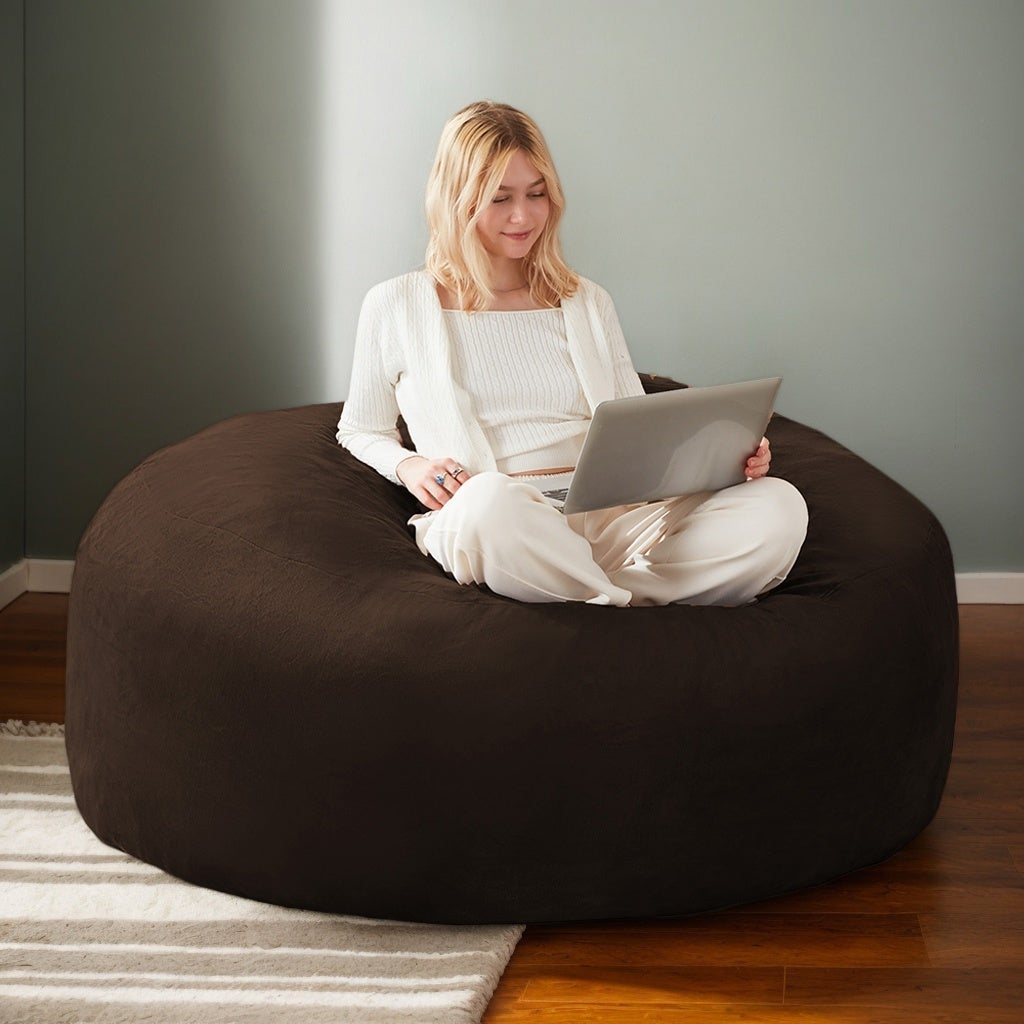 XXLI Grand Pouf Poire Pour Adultes - Lavable En Machine, Doublure Durable, Sans Remplissage, Léger