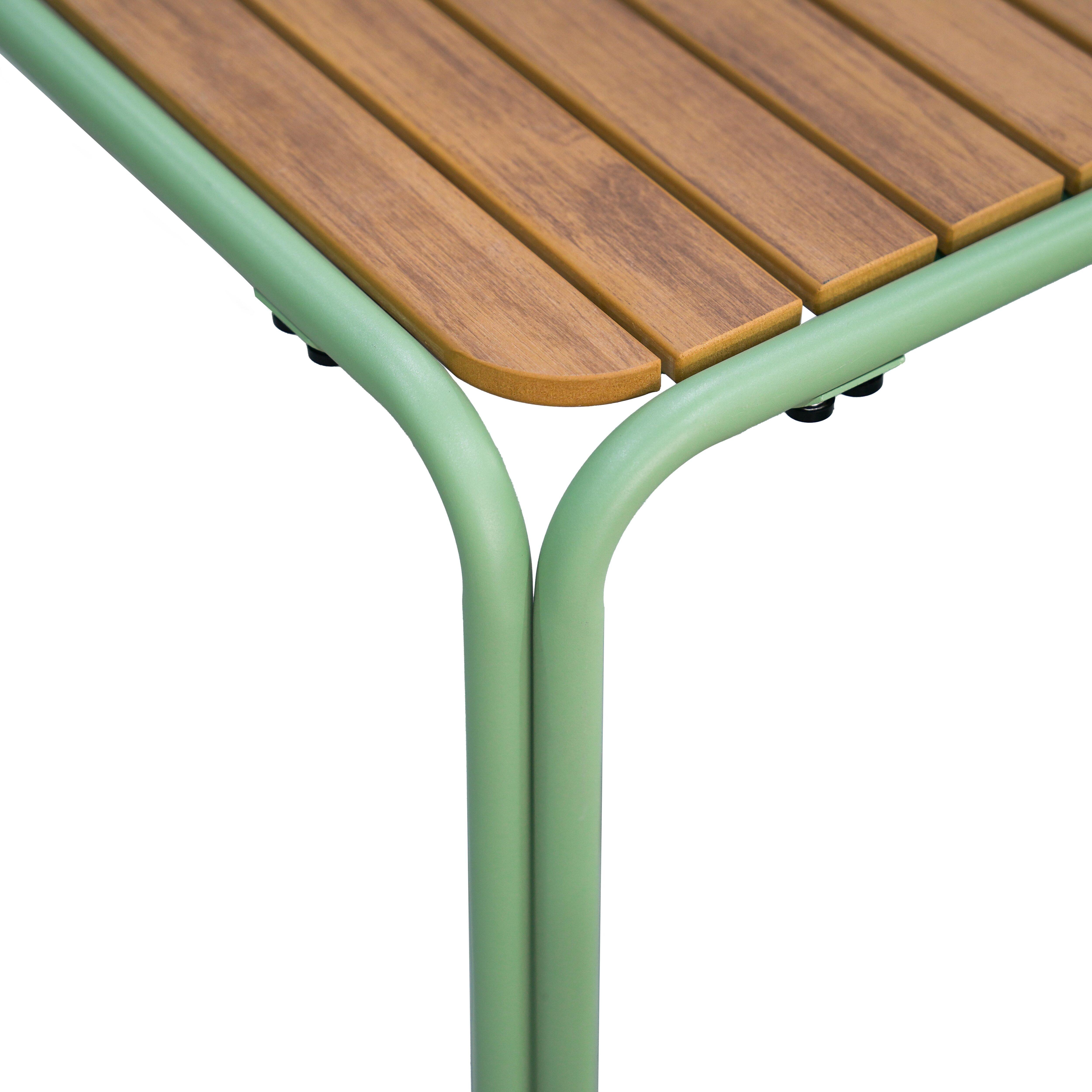 Table de jardin bistrot en métal et polywood 70 cm vert sauge - 5