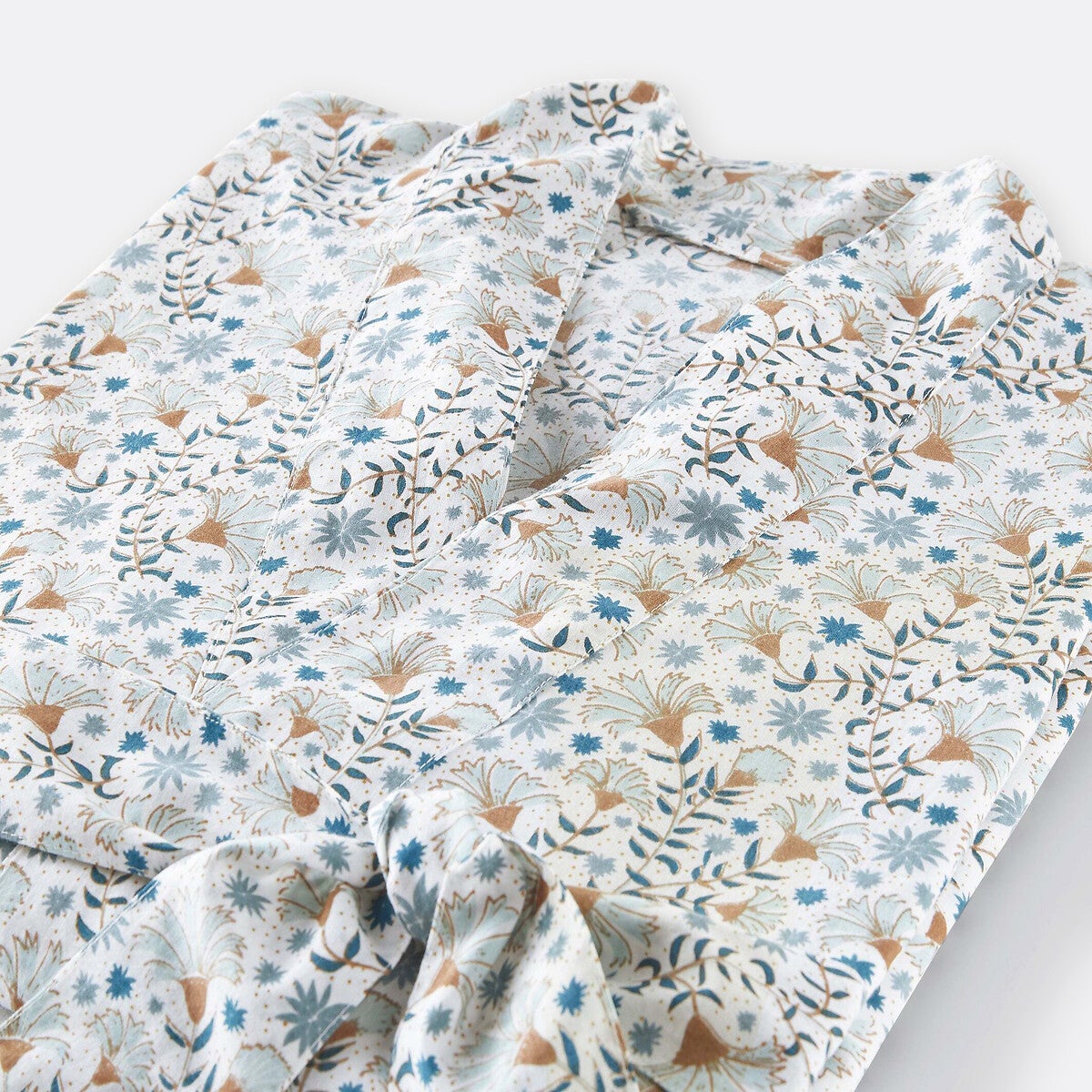 Peignoir kimono pur voile de coton, Kalyan - Imprimé blanc - 34/36 - 2