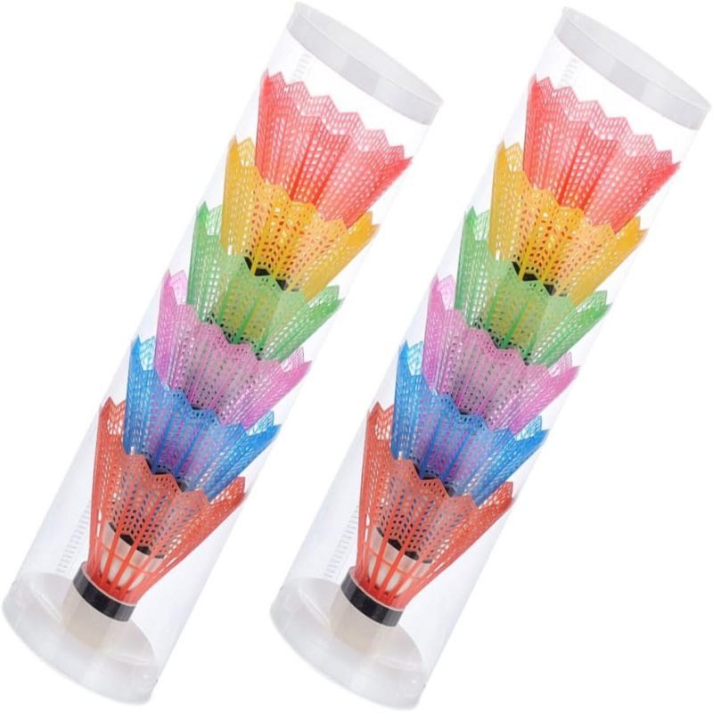 Lot De 12 Volants De Badminton En Plastique – Durables, Visibles (jaune/rose/blanc), Pour Intérieur Et Extérieur