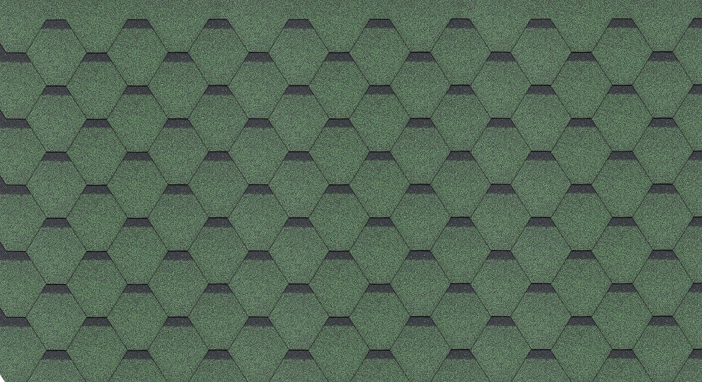 Bardeaux bitumineux Hexagonal Rock H-GREEN, couleur vert - bitume toiture - 5