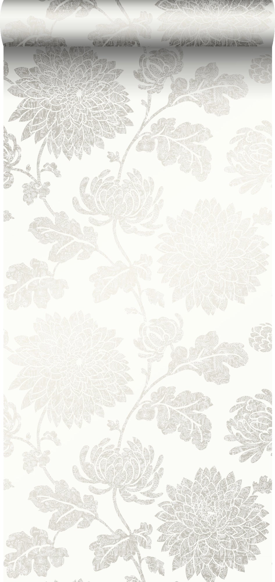 Tapeta kwiaty białym - 53 cm x 10.05 m - ORIGIN