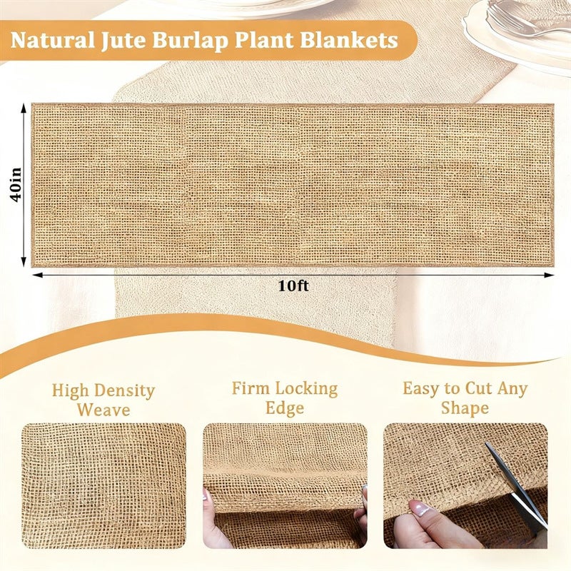 Toile de jute hivernage jardin 1x3m protection arbres et légumes contre gel et froid, rouleau naturel pour paillage et couverture - 6