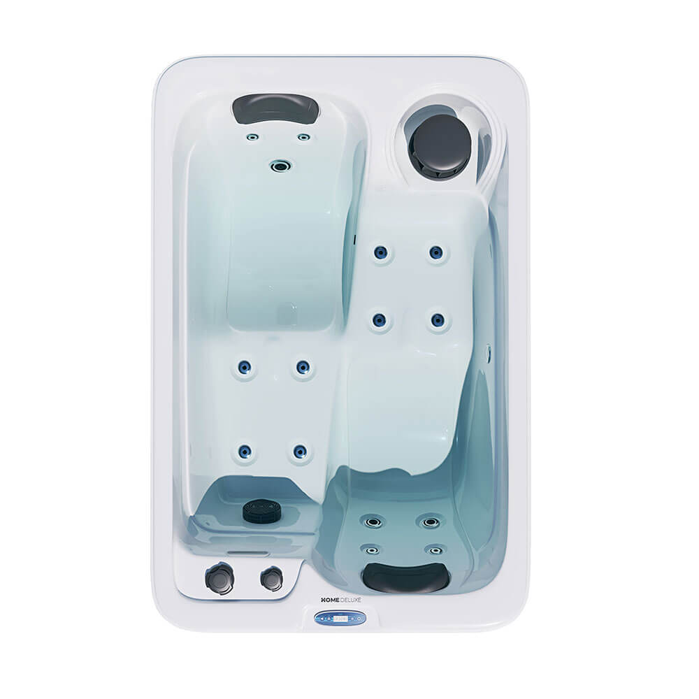 Home Deluxe - Jacuzzi d'extérieur HORIZON Plus - avec escalier et couverture thermique, env. 115 x 175 x 70 cm, chauffage et massage inclus I Jacuzzi - 3