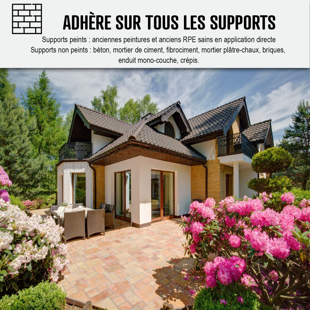 Peinture Façade - Peinture Hydrofuge Acrylique 14 couleurs - 10 L (+ ou - 60 m² en 1 couche) Ton Sable - RAL 085 90 20 - ARCANE INDUSTRIES - 6