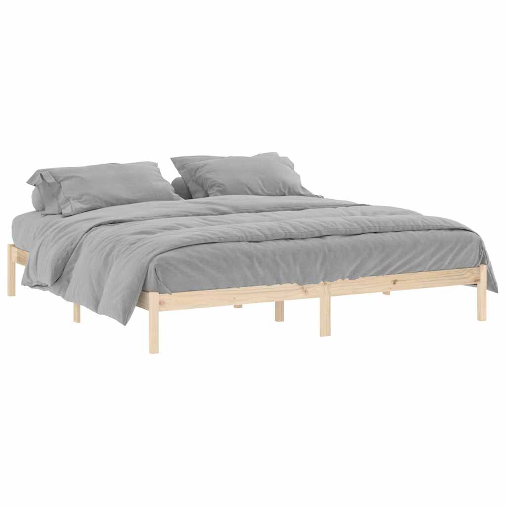 Łóżko Drewniane Rama Łóżka Sofa Brązowe Do Sypialni Pokoju 193x203 cm