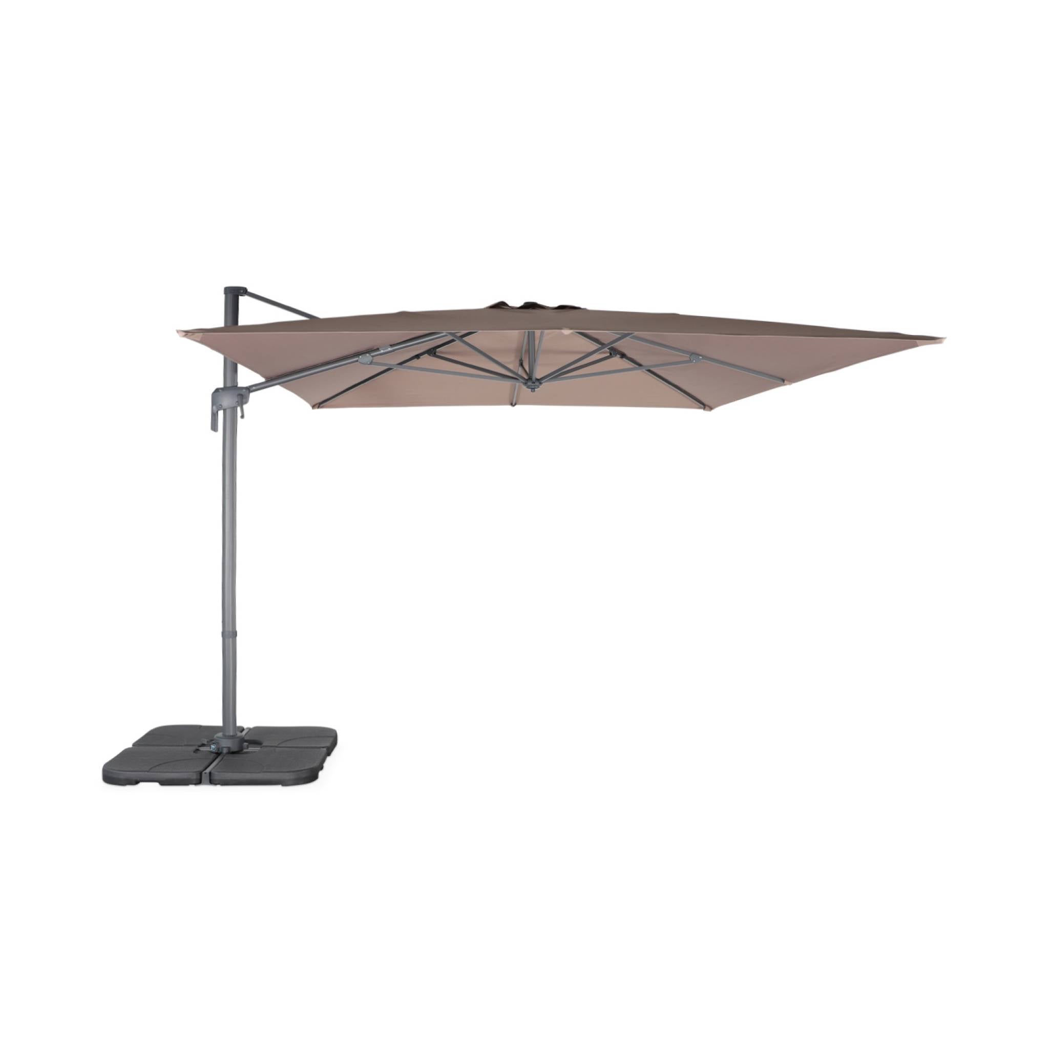 Parasol déporté rectangulaire 3x4m – Antibes – taupe – parasol déporté. inclinable. rabattable et rotatif à 360° ANTIBES - 4