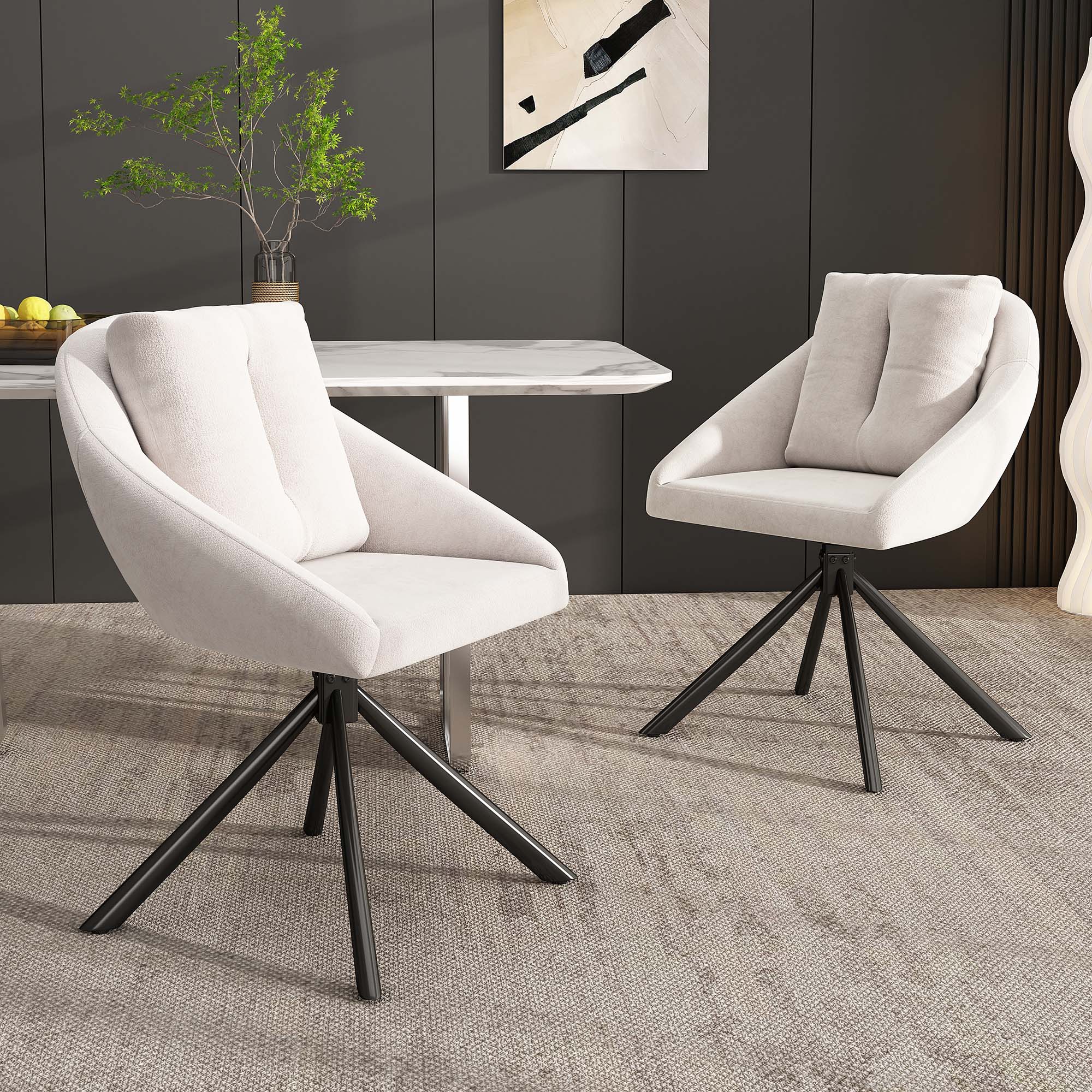 Nowoczesne beżowe aksamitne krzesła do jadalni, zestaw 2 sztuk, eleganckie i wygodne, oddychająca aksamitna tkanina, ergonomiczna konstrukcja