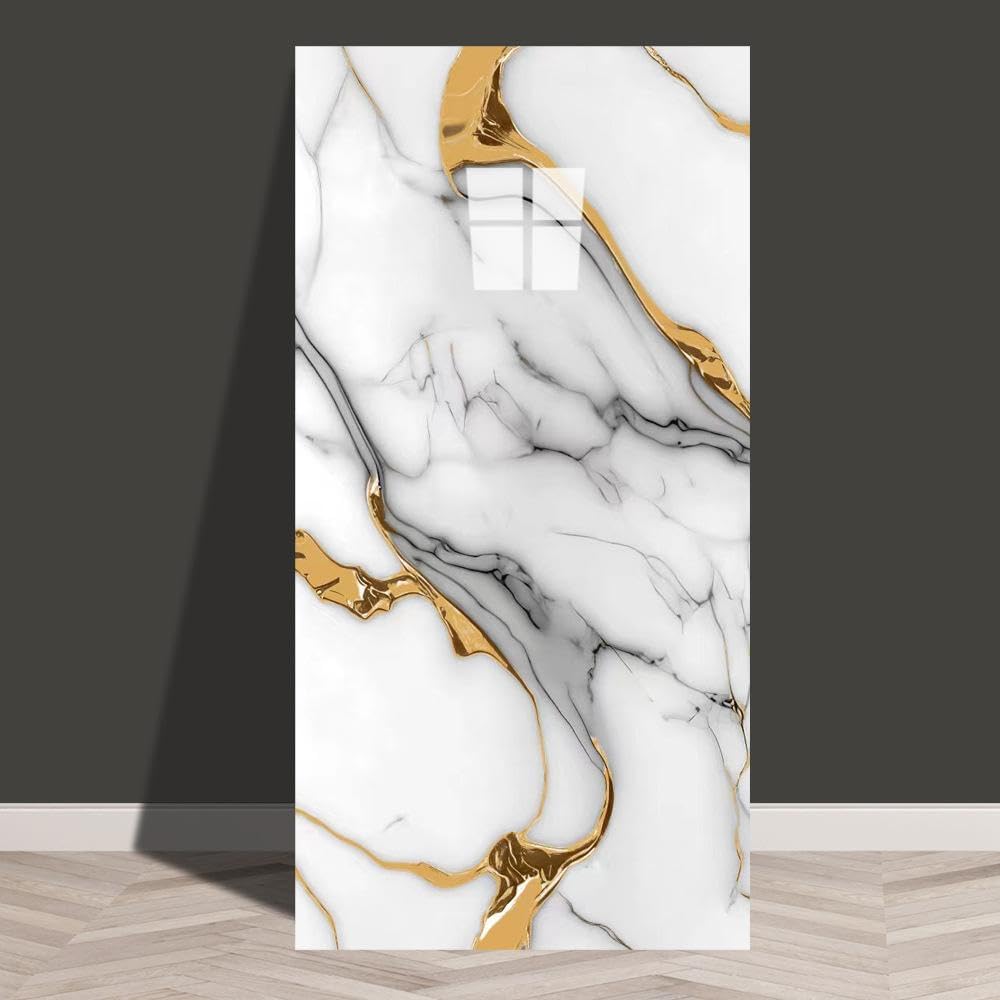 Zestaw 10 samoprzylepnych tapet w stylu współczesnym - Wodoodporna tapeta z efektem marmuru, usuwalna, 30 x 60 cm, biała B