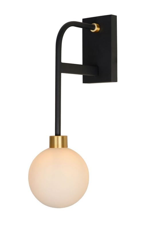 Kinkiet BEREND czarno-biały-złoty 1xG9x33W szkło wym:40x13x21cm IP20 Lucide