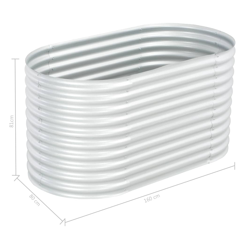 Fioriera aiuola rialzata piante fiori giardino 160 x 80 x 81 cm acciaio zincato argento 02_0001006 - 7