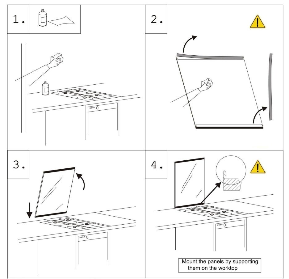 Fond de hotte verre transparent 50x60cm - 5