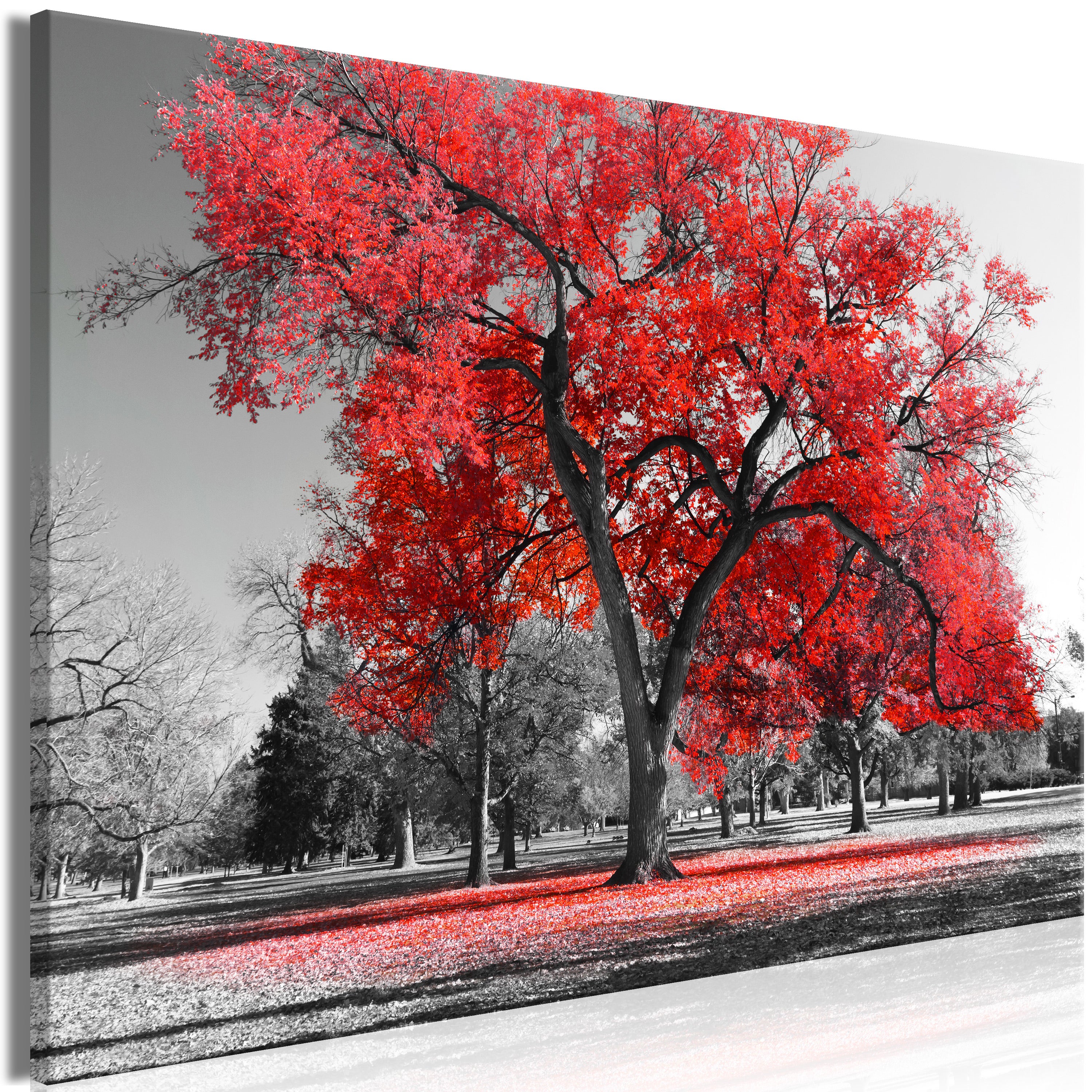 Tableau - Autumn in the Park (1 Part) Wide Red [120x80] | Leroy Merlin