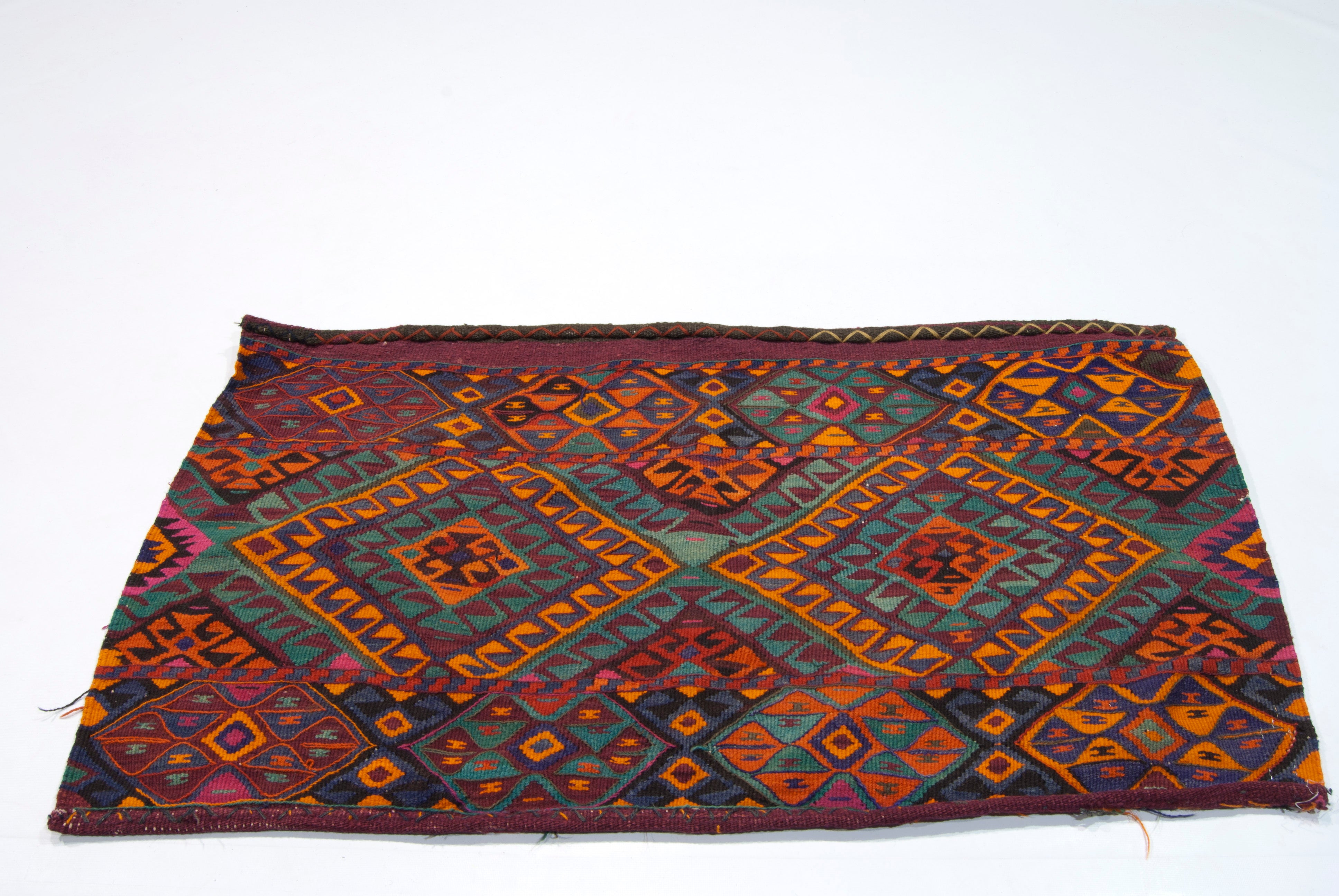 Oryginalny, ręcznie wykonany rustykalny Kilim / Cicim CM 120x65