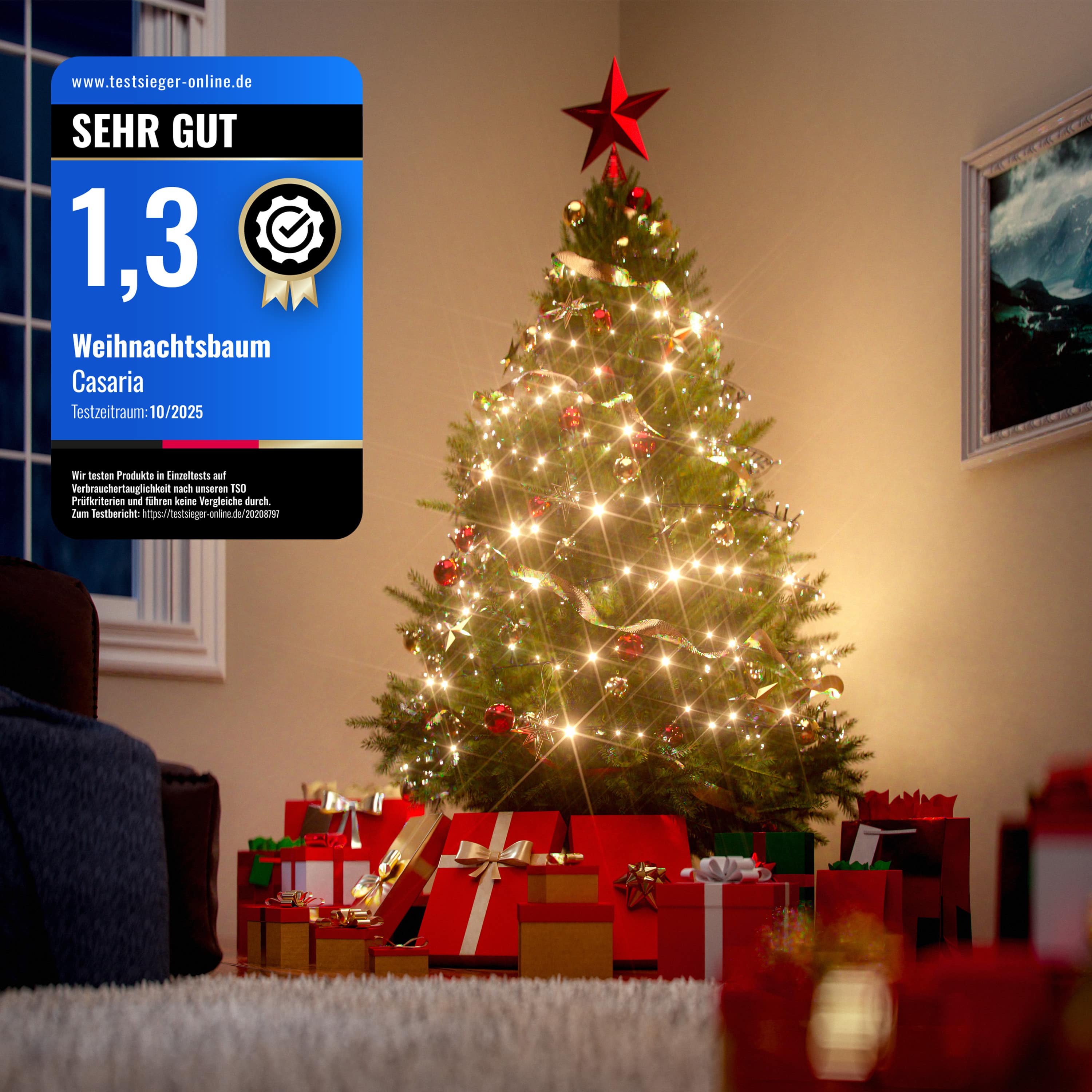CASARIA® Sapin de Noël artificiel 150 cm vert pied métal 360 branches PVC décoration de noël montage rapide fêtes arbre réaliste réutilisable - 2