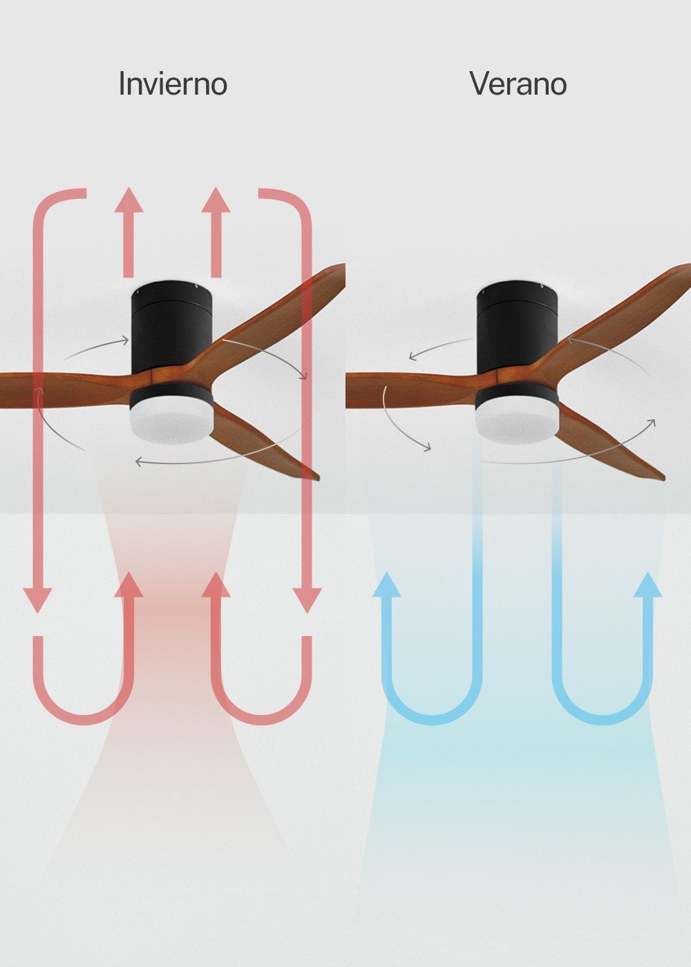 WIND CALM M - Ventilateur de plafond silencieux 40W avec pales techniques en ABS Ø132cm avec eclaraige sans wifi - 6