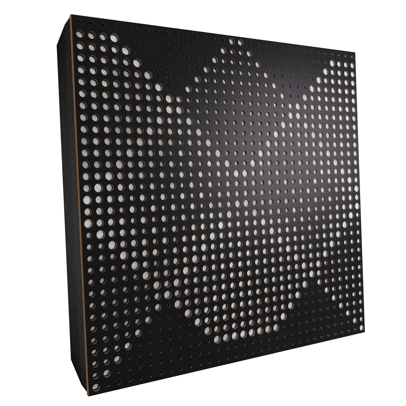 Lot de 2 Panneaux acoustiques WILDS-F décoratifs insonorisants 50x50x5 cm - MDF perforé laminé, tissu et mousse acoustique -Noir+Blanc - 2