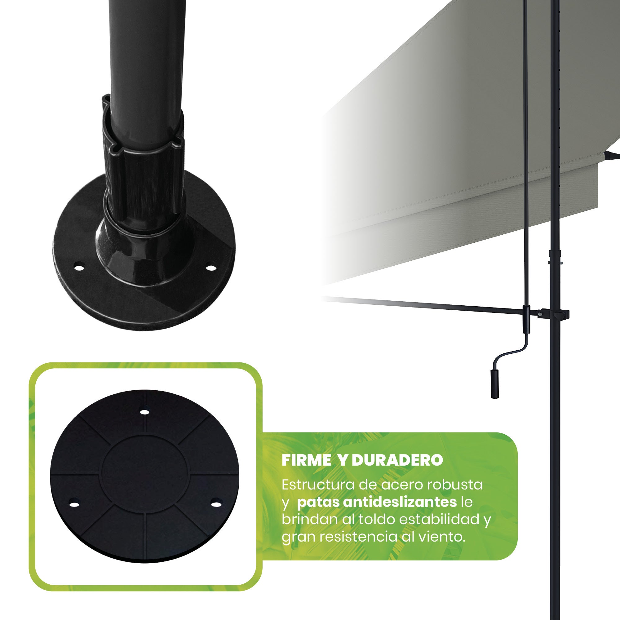 Wasabi - Toldo Cityline Cinza – Portátil 3x1,2m, Ajustável, Proteção UV, Sem Perfuração, Jardim, Varanda - 4