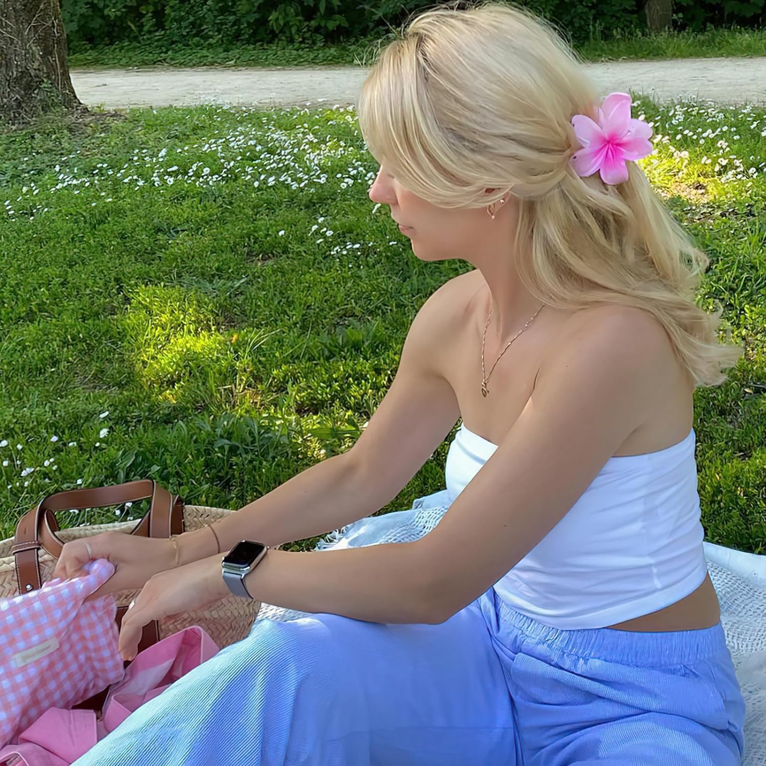 Fermagli per capelli con fiori, confezione da 4 Yellow/Blue/Purple/Pink - 4