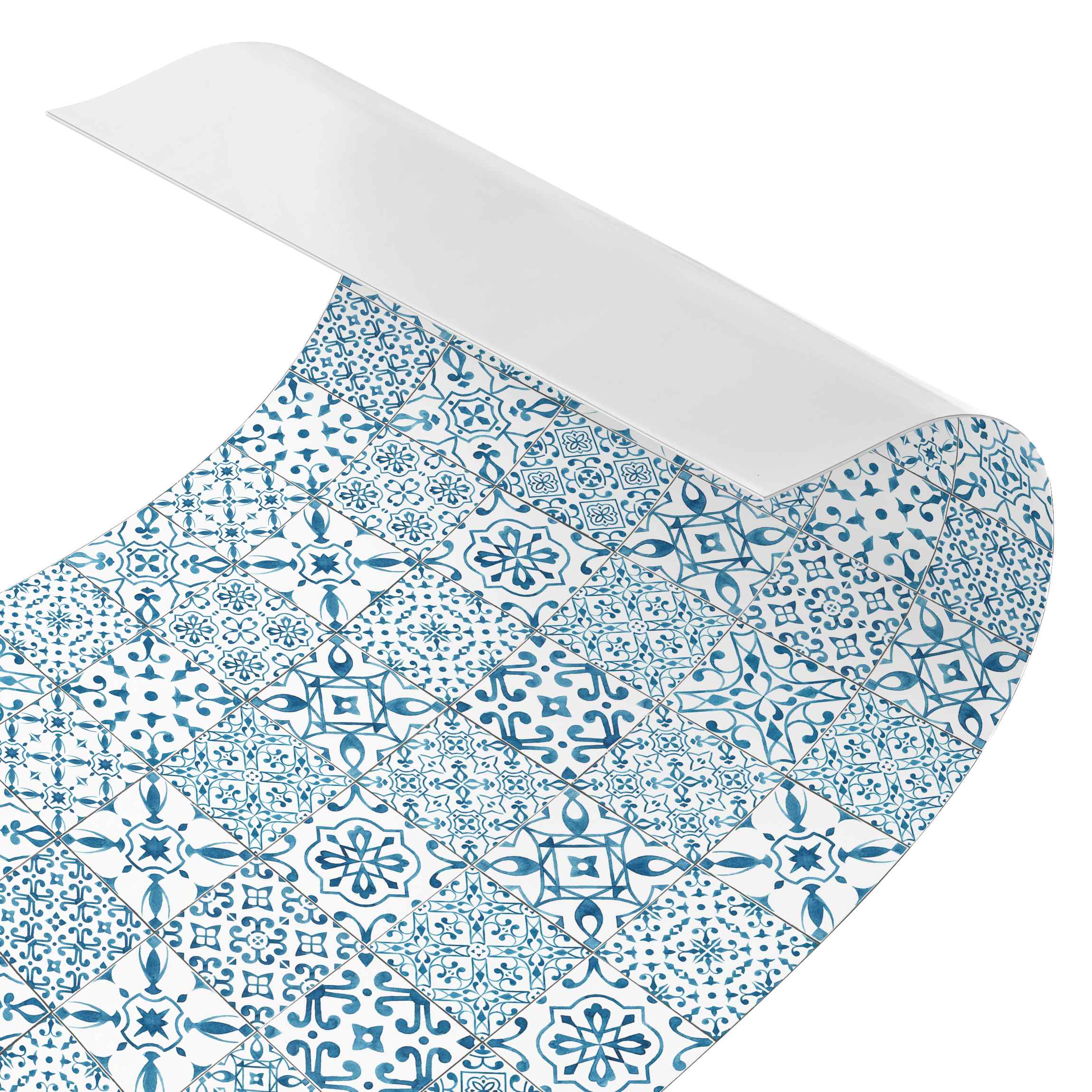 Crédence cuisine moderne crédence adhésive imperméable et résistant à l'huile autocollante sur mur et carrelage bleus blancs 200 x 50 cm - 6