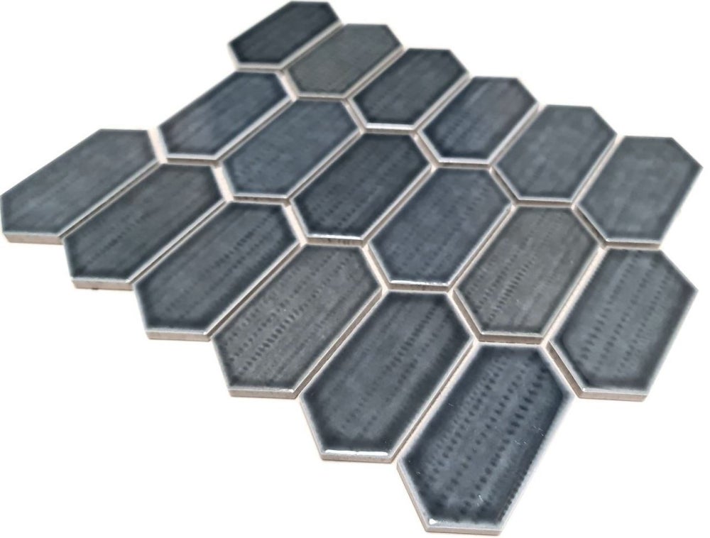 Mosaïque hexagonale noire anthracite polie - 11J-479 - 3