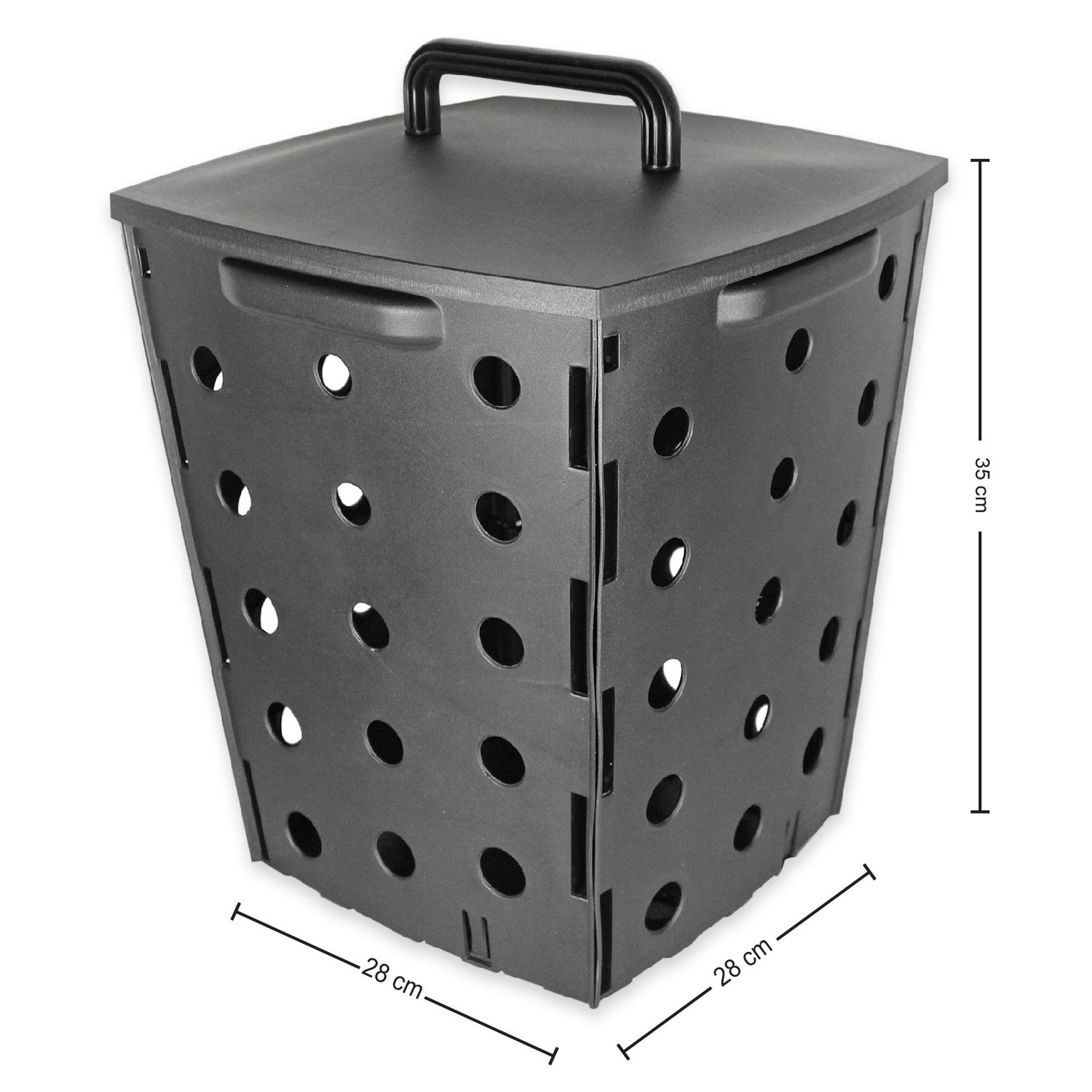 Composteur de Jardin enterrable 17 L - Bac à Compost en Plastique avec Couvercle - Lombricomposteur pour Déchets organiques et Engrais - 7