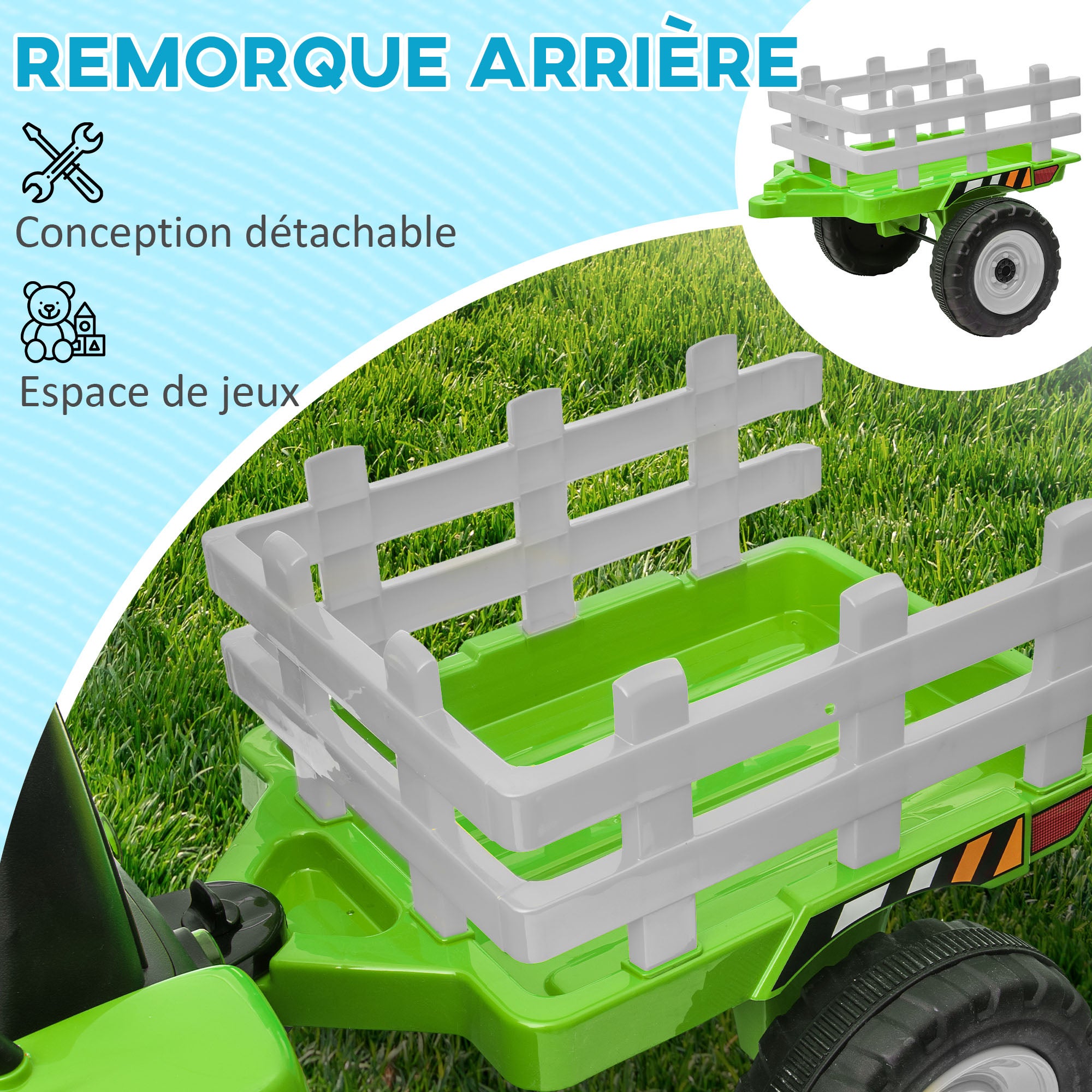 Tracteur électrique enfant PP HOMCOM - 4