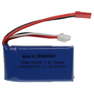 Vhbw Batteria Li-Poly 1200mAh 7,4V Con BEC Per Modellismo RC - Auto, Elicotteri, Aerei - 2S 15C 65x30x16mm