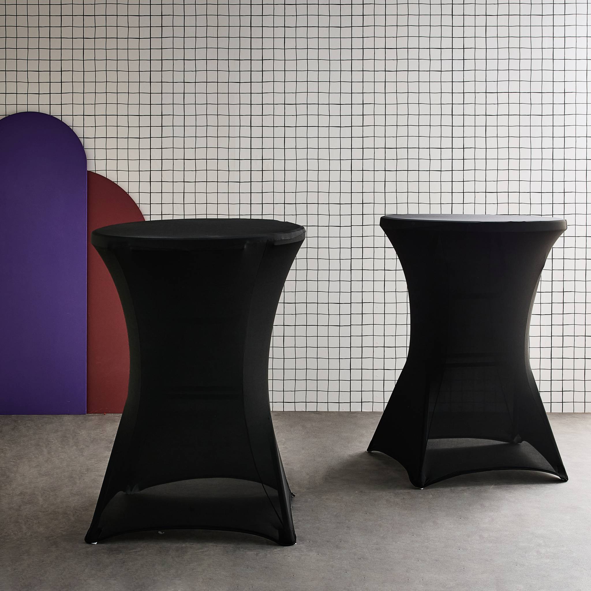 Lot de 2 housses – GALA – Housses pour mange-debout Ø80cm. polyester. noir - 3
