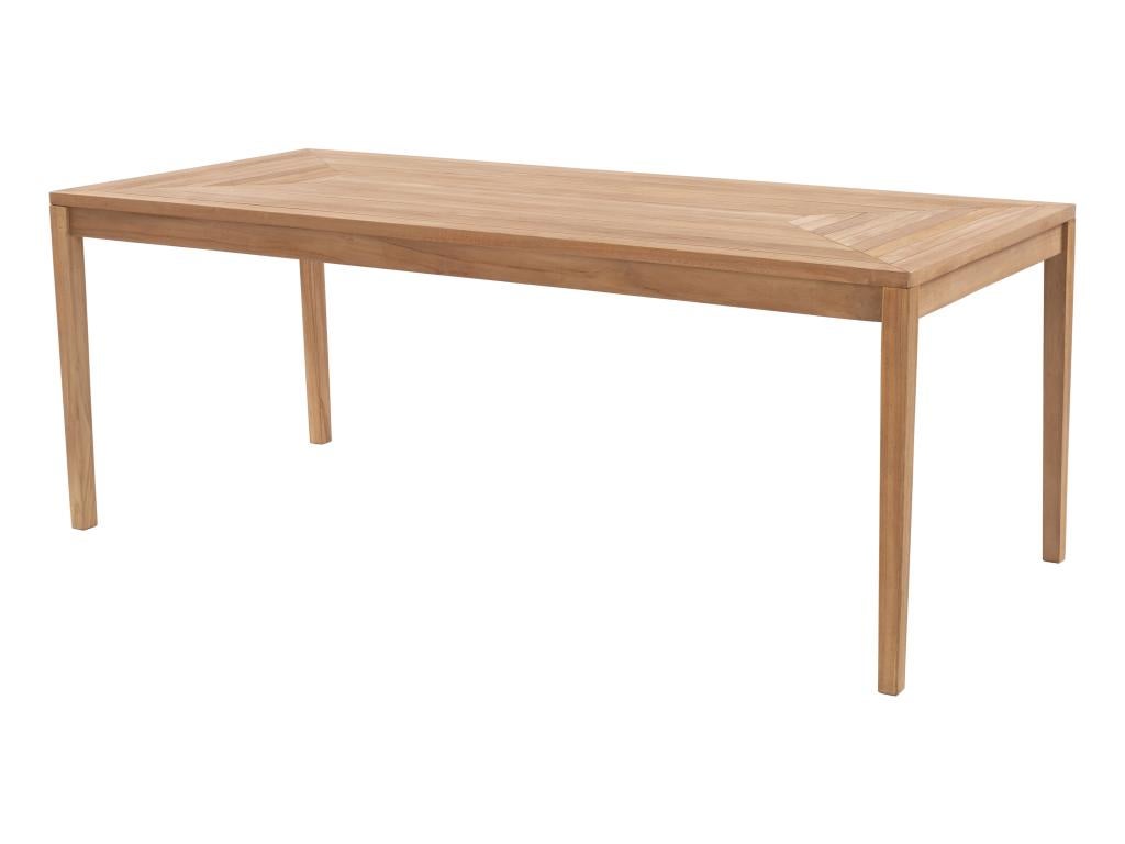 Table à manger de jardin en teck L.200 cm - Naturel clair - ALLENDE de