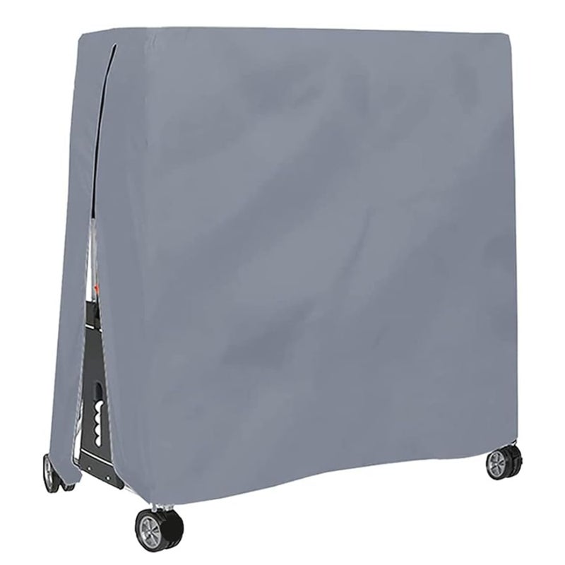 Wodoodporny i składany pokrowiec na stół do tenisa stołowego, pyłoszczelny, szary, 165 x 70 x 185 cm