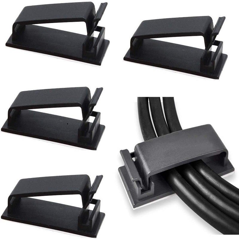 Lot De 50 Clips De Câble Auto-adhésifs - Organisation Bureau, Maison - Sans Percer, Résidus - Pour Câbles USB, HDMI, Déco - 3