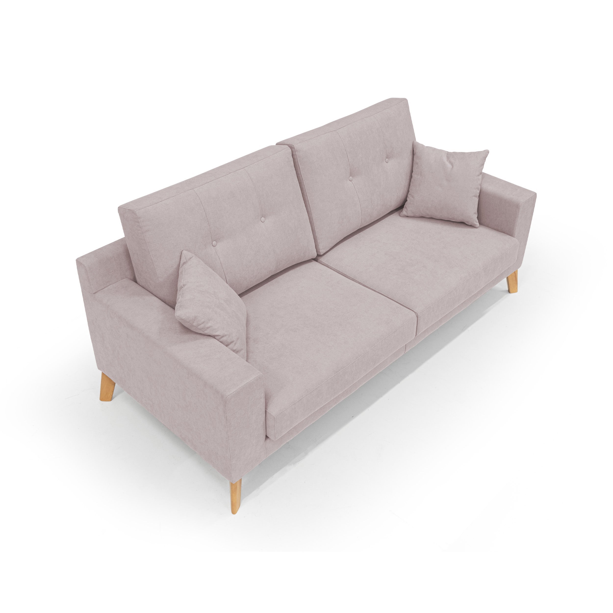 Danish Canapé moderne en tissu doux imperméable T02 146 cm rose - 4
