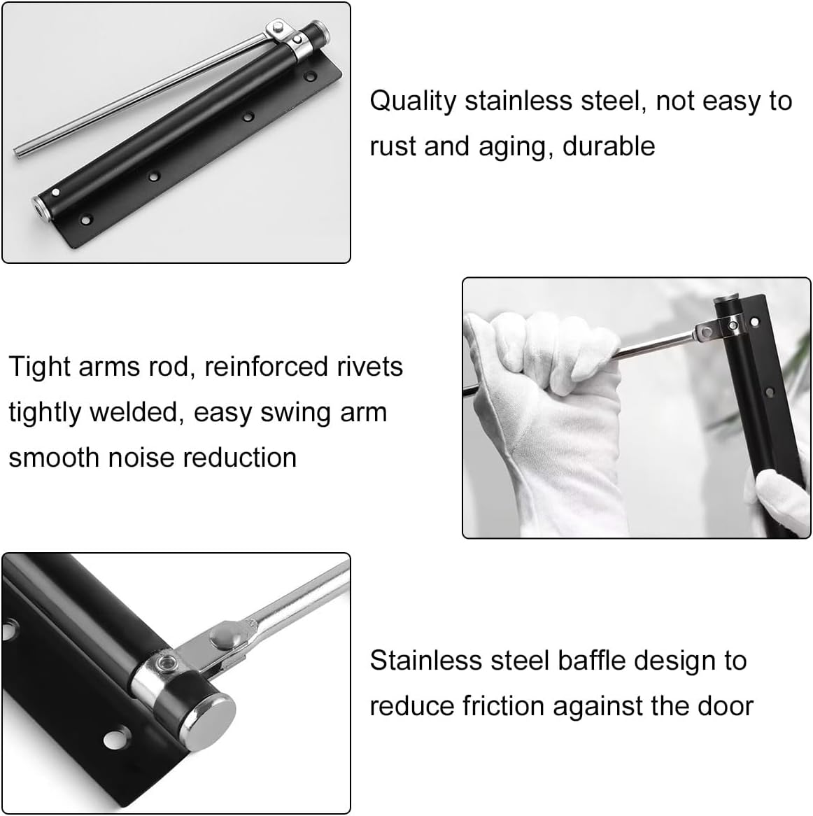 Porte Closers, Ferme Porte Automatique, Ferme Porte à Ressort, Ferme Porte en Acier Inoxydable, Réglable Ferme Portes Avec Vis - 3