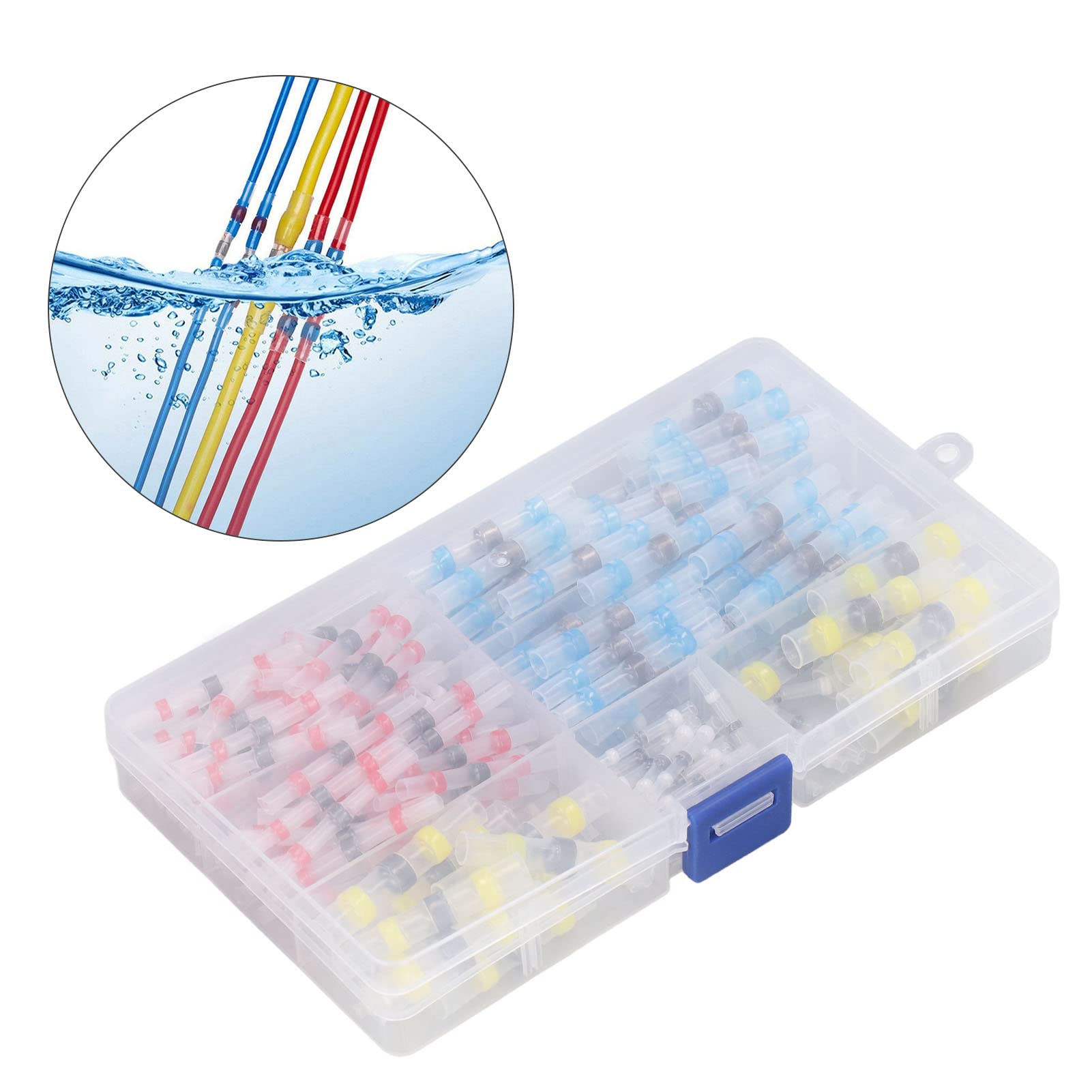 200 pezzi connettori per cavi saldati termorestringenti giunto di testa impermeabile isolato rapporto 2:1 - 2