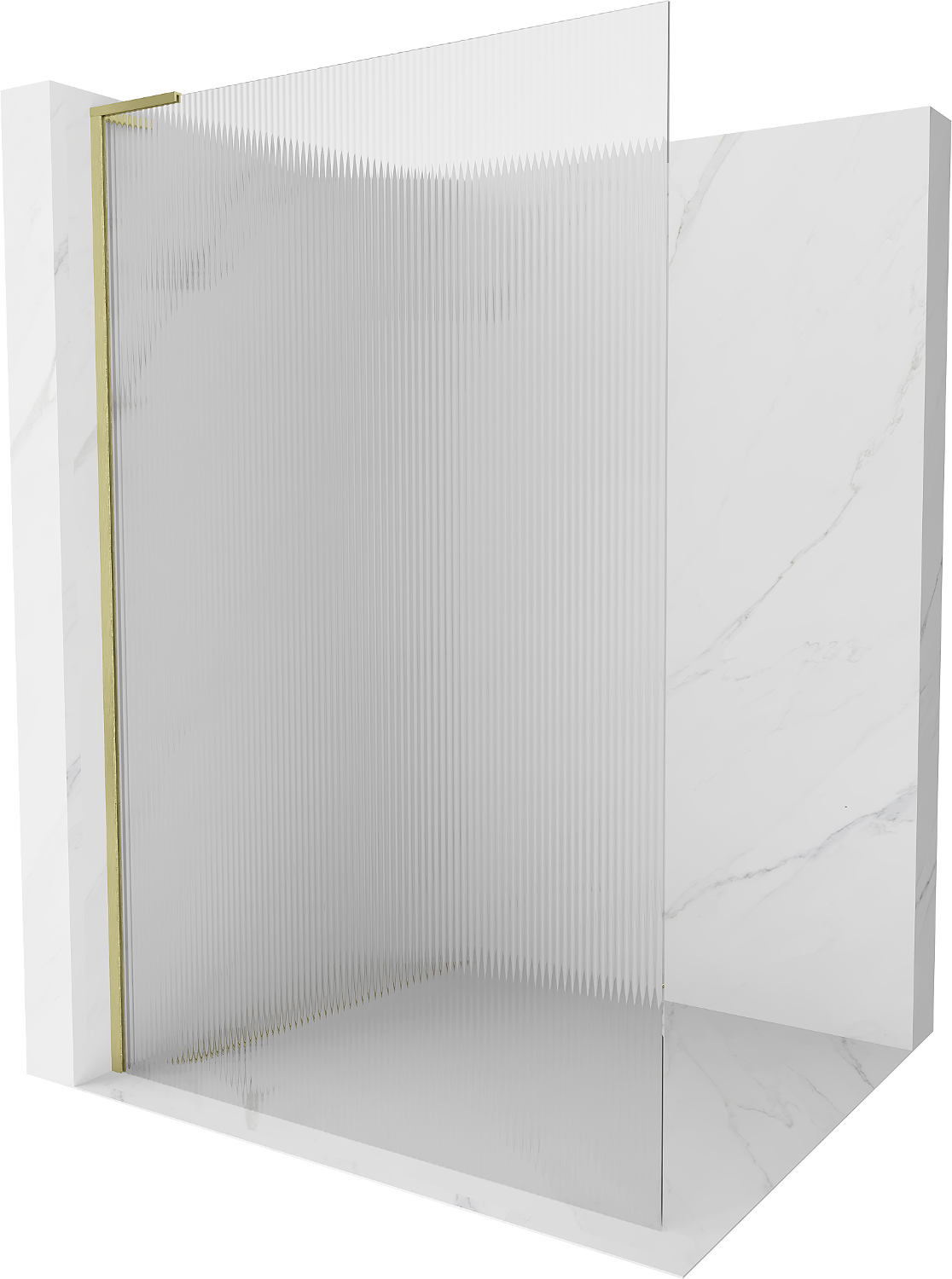Mexen Kioto L ścianka prysznicowa Walk-in 120 x 200 cm, prążki, złota szczotkowana - 800-120-103-55-09