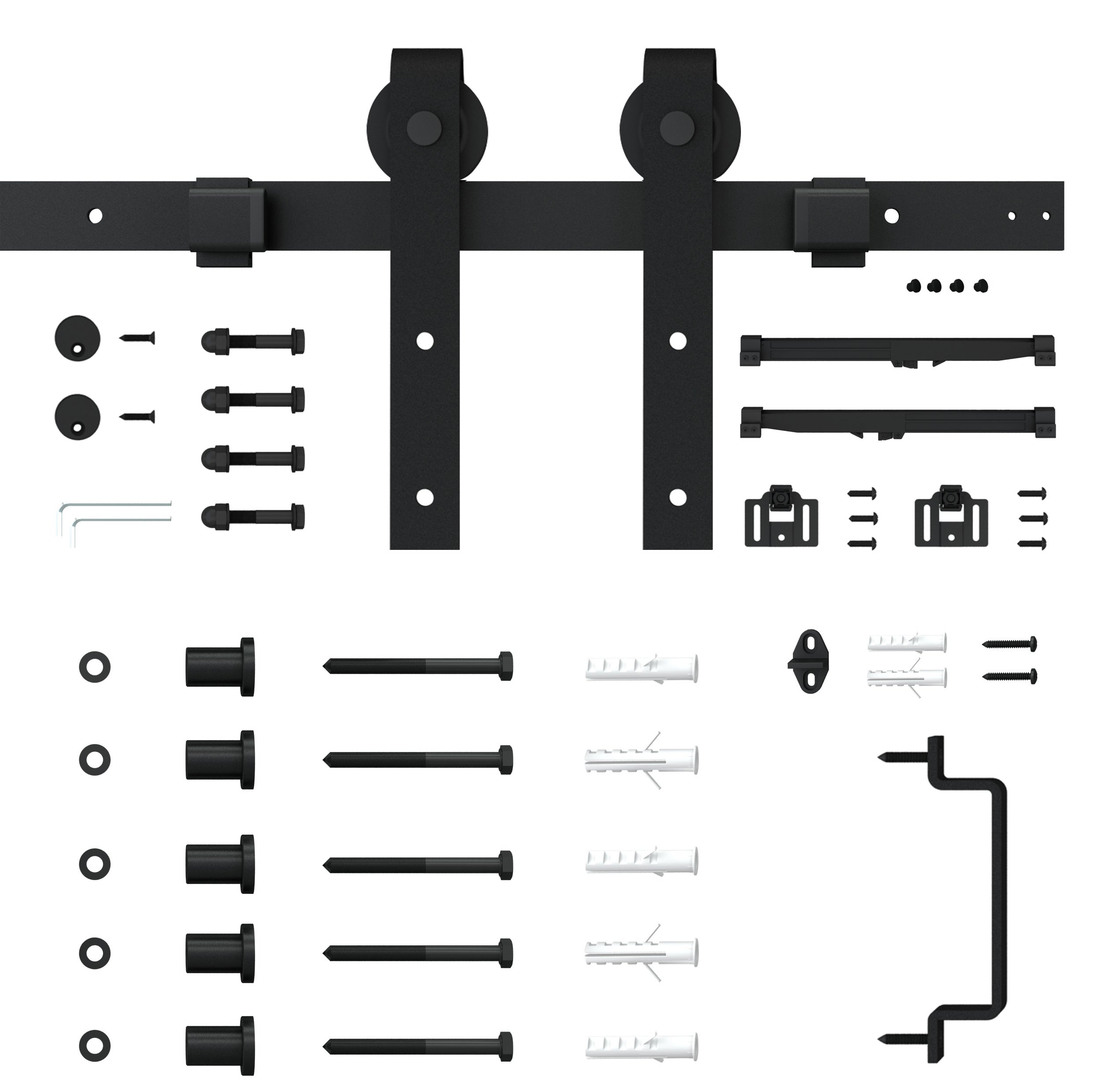 Kit porte coulissante en bois Grange oak acier MDF + rail H.206 x l.77 cm, SCHULTE, double amortisseur, porte coulissante intérieure en bois - 6