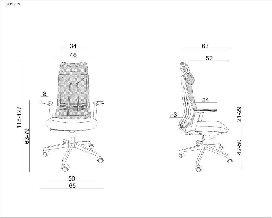 Fotel biurowy CONCEPT czarny