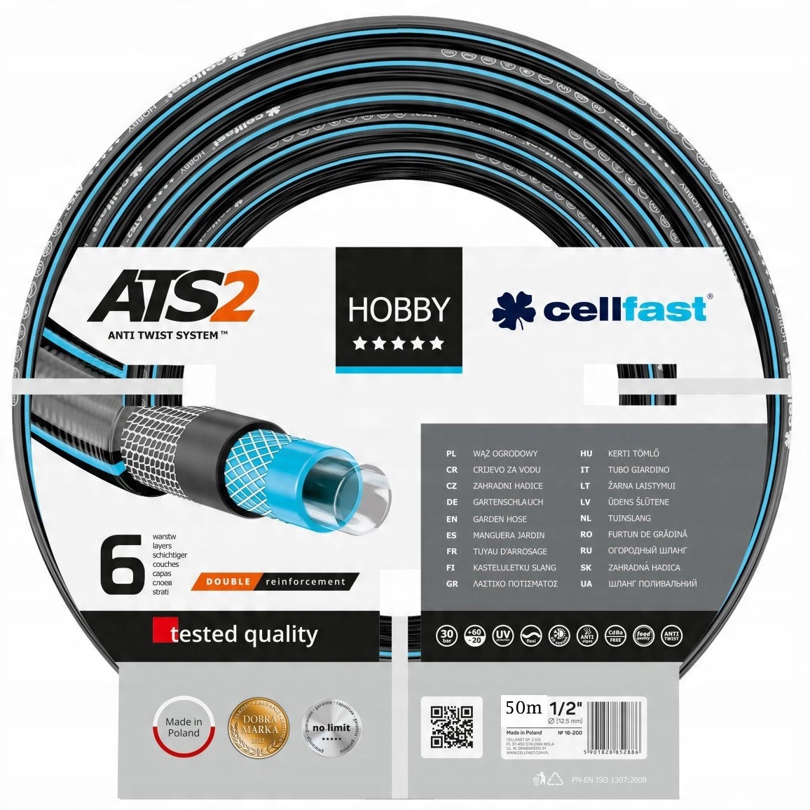 Wąż ogrodowy HOBBY 1/2" 50m 16-201 CELLFAST