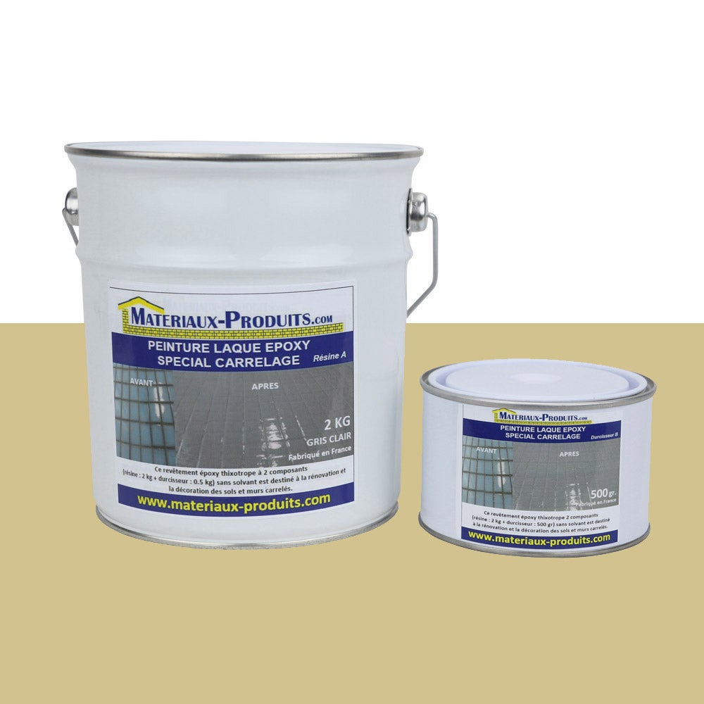 Peinture pour carrelage laque époxy Kit de 1 Kg Jaune Sable RAL 1001 MATPRO Leroy Merlin