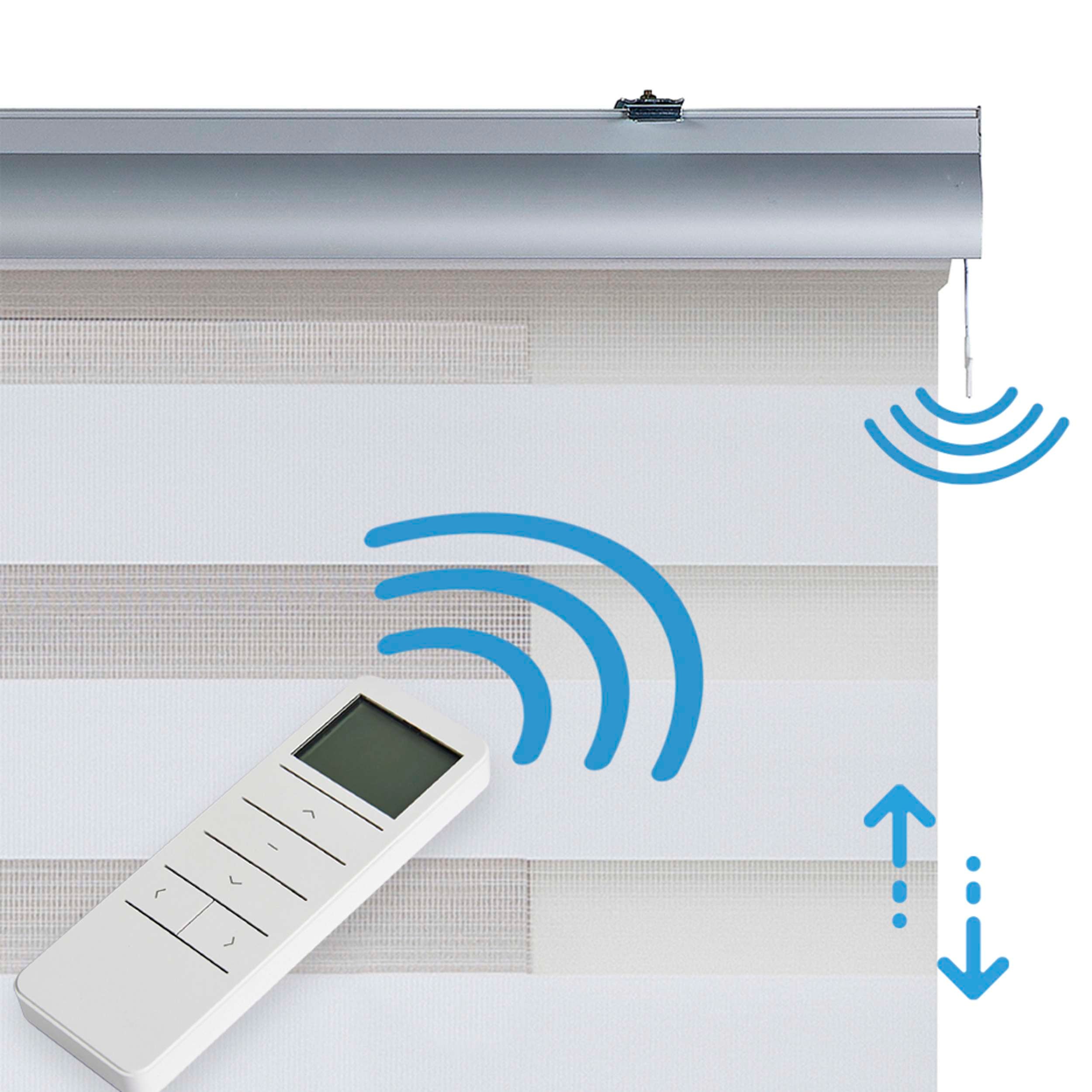 Estore de rolo automático Dia/Noite motorizado com bateria Estore com motor e comando à distância Acabamentos Premium Branco 160 x 250cm - 2