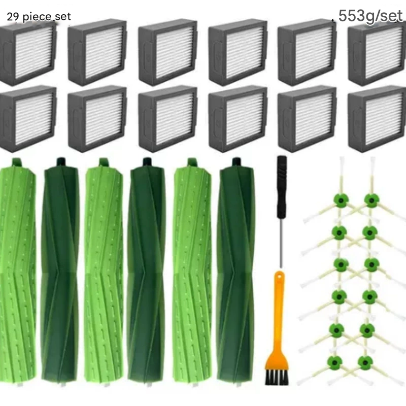 Pasuje do iRobot Roomba i7+ E5 E6 - Zestaw szczotek - Filtr HEPA - Zestaw 29 elementów - Zestaw konserwacyjny - Zestaw zamienny do odkurzacza