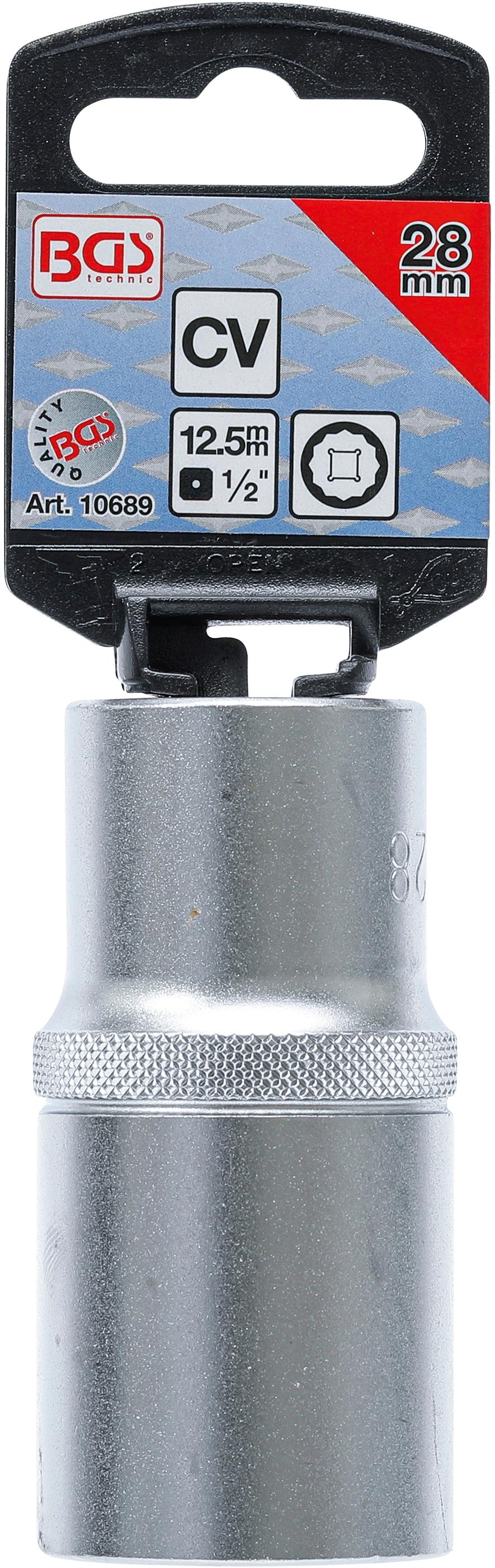 Douille pour clé, douze pans, longue | 12,5 mm (1/2