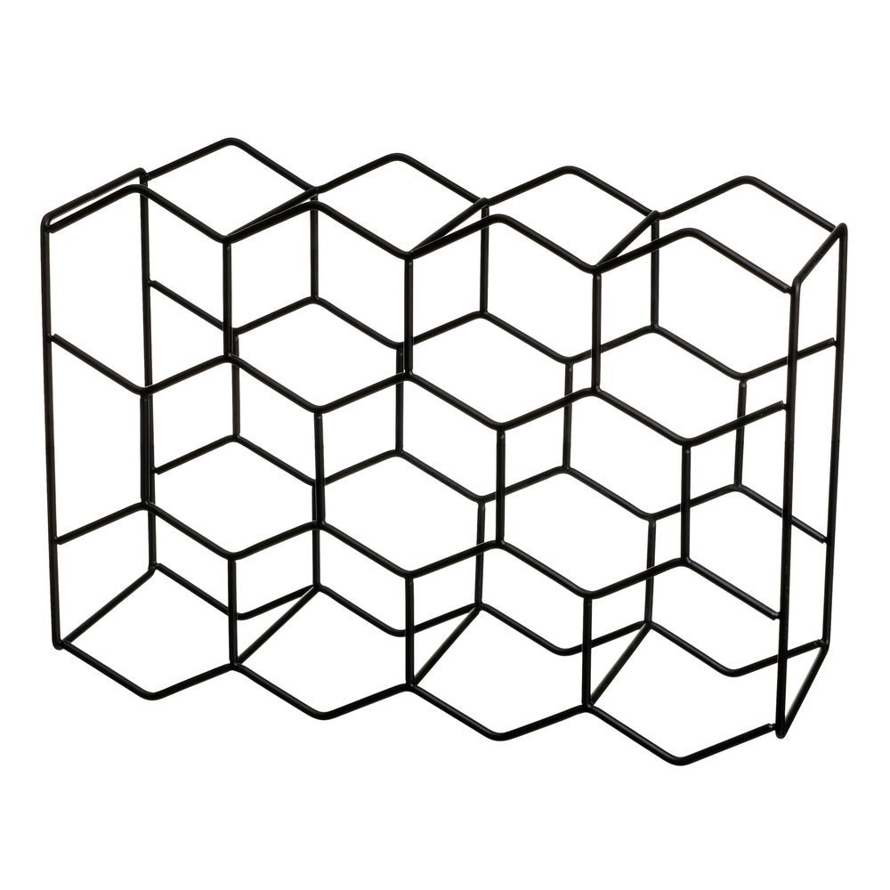 Botellero de vino para 14 botellas en metal negro de 43x30 cm CasaSelección - 3