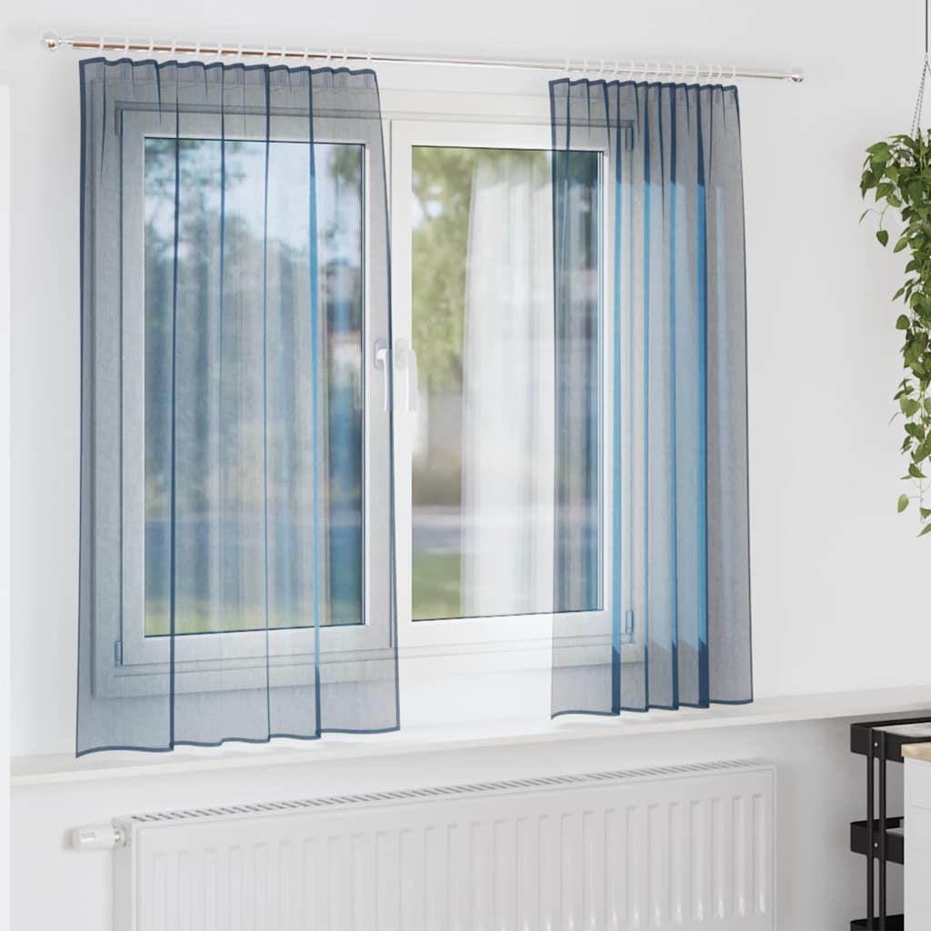 Zasłony woalowe z kieszeniami na drążek 2 szt. Royal Blue vidaXL
